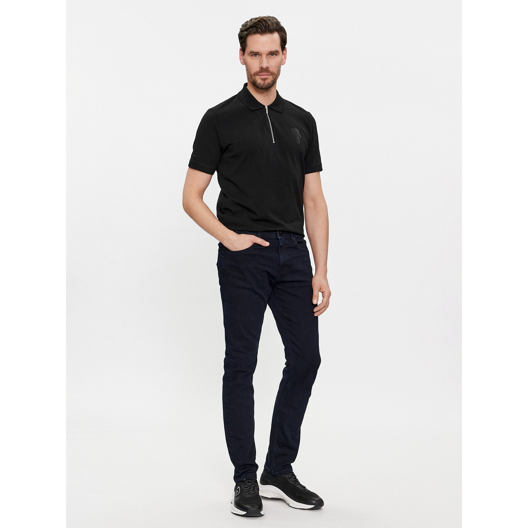 KARL LAGERFELD Polo majica 745400 541221 Črna Regular Fit - Pepit.si