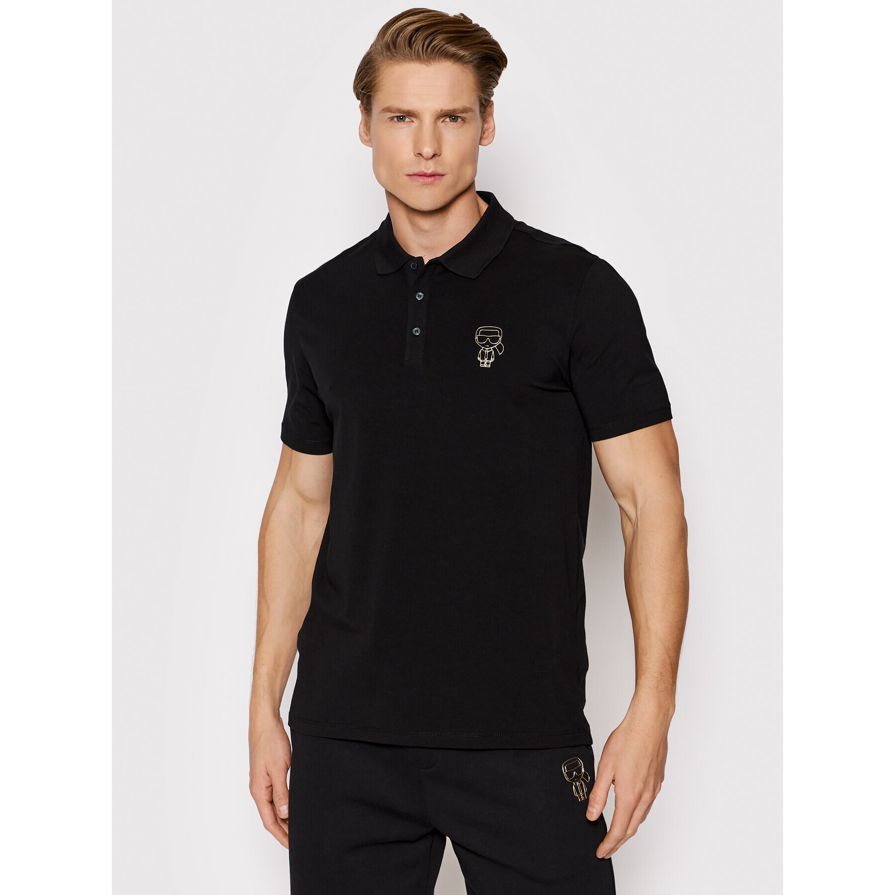 KARL LAGERFELD Polo majica 745401 521221 Črna Regular Fit - Pepit.si