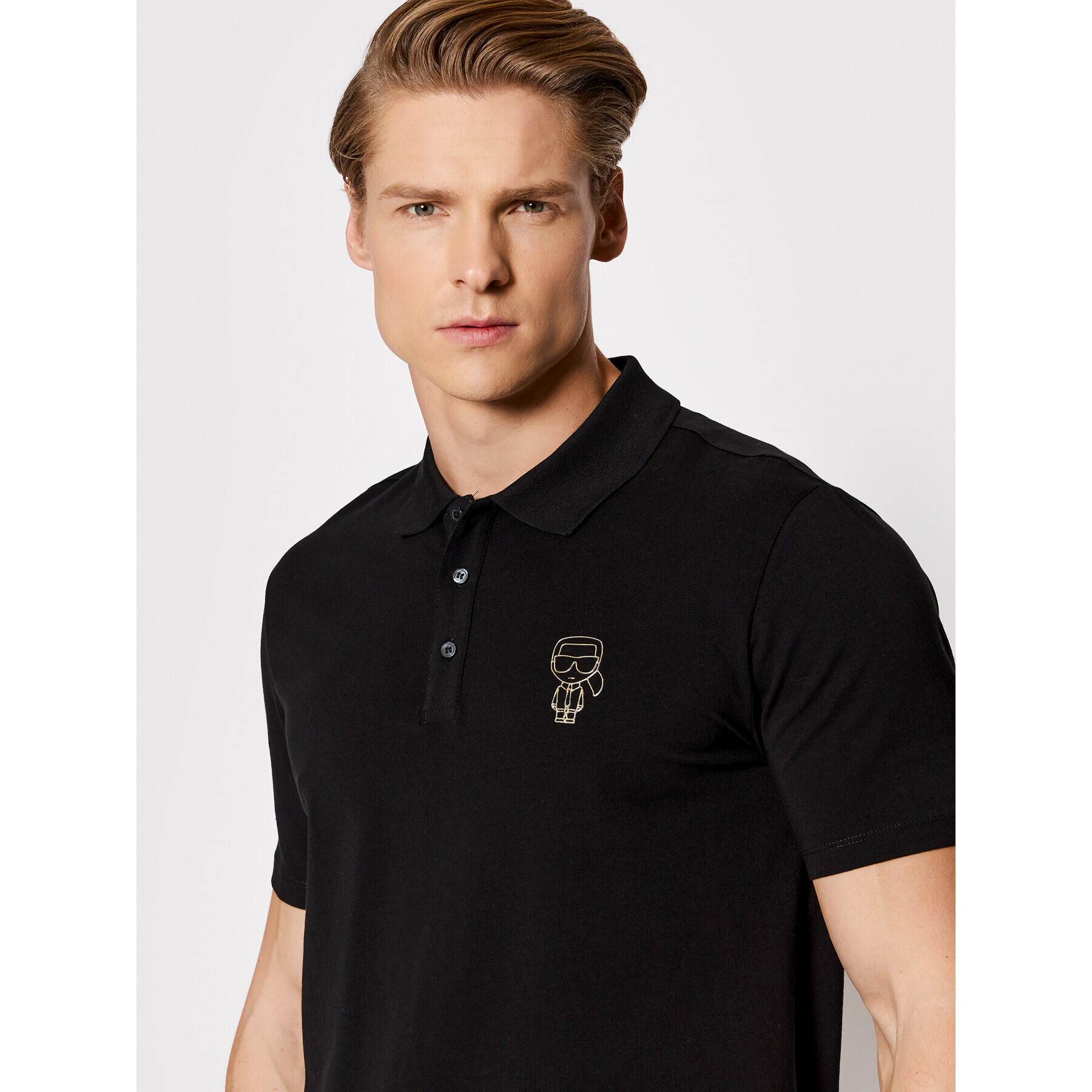 KARL LAGERFELD Polo majica 745401 521221 Črna Regular Fit - Pepit.si