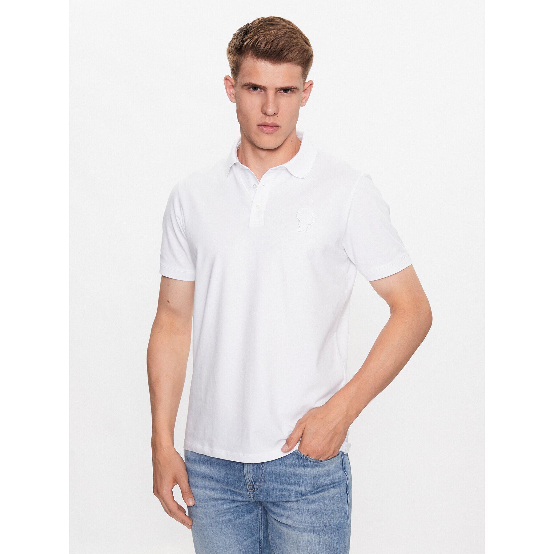 KARL LAGERFELD Polo majica 745401 533221 Bela Regular Fit - Pepit.si