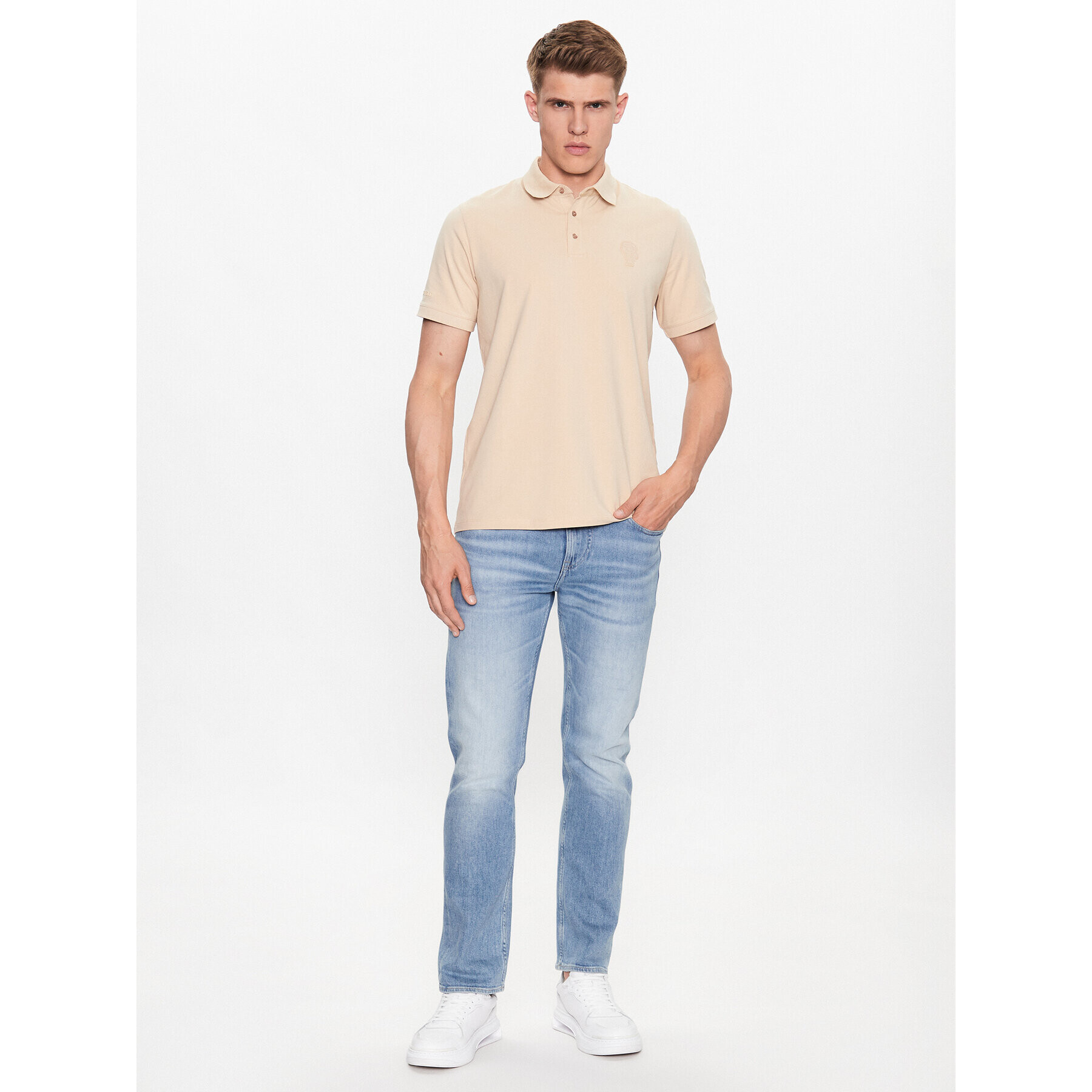 KARL LAGERFELD Polo majica 745401 533221 Bež Regular Fit - Pepit.si