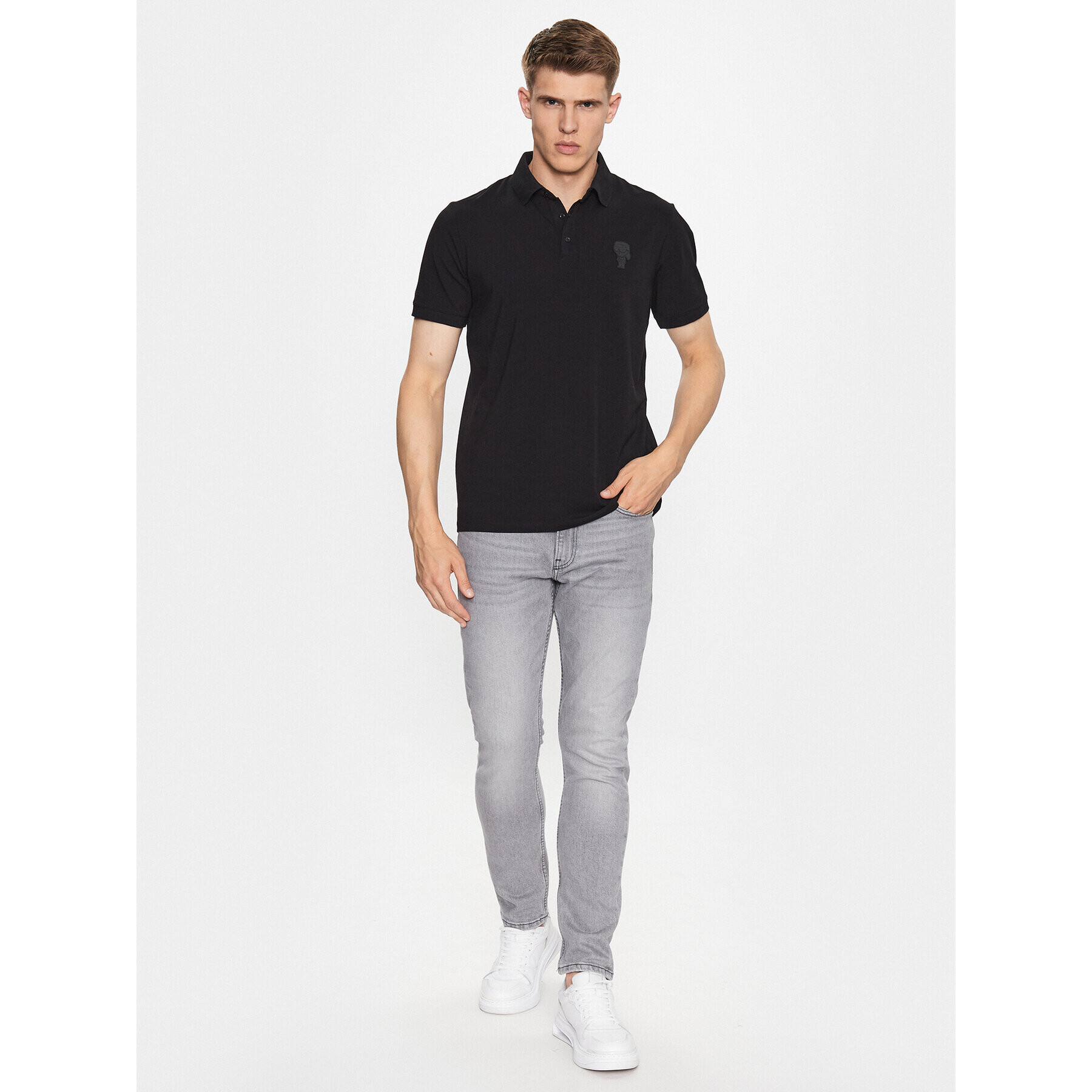 KARL LAGERFELD Polo majica 745401 533221 Črna Regular Fit - Pepit.si