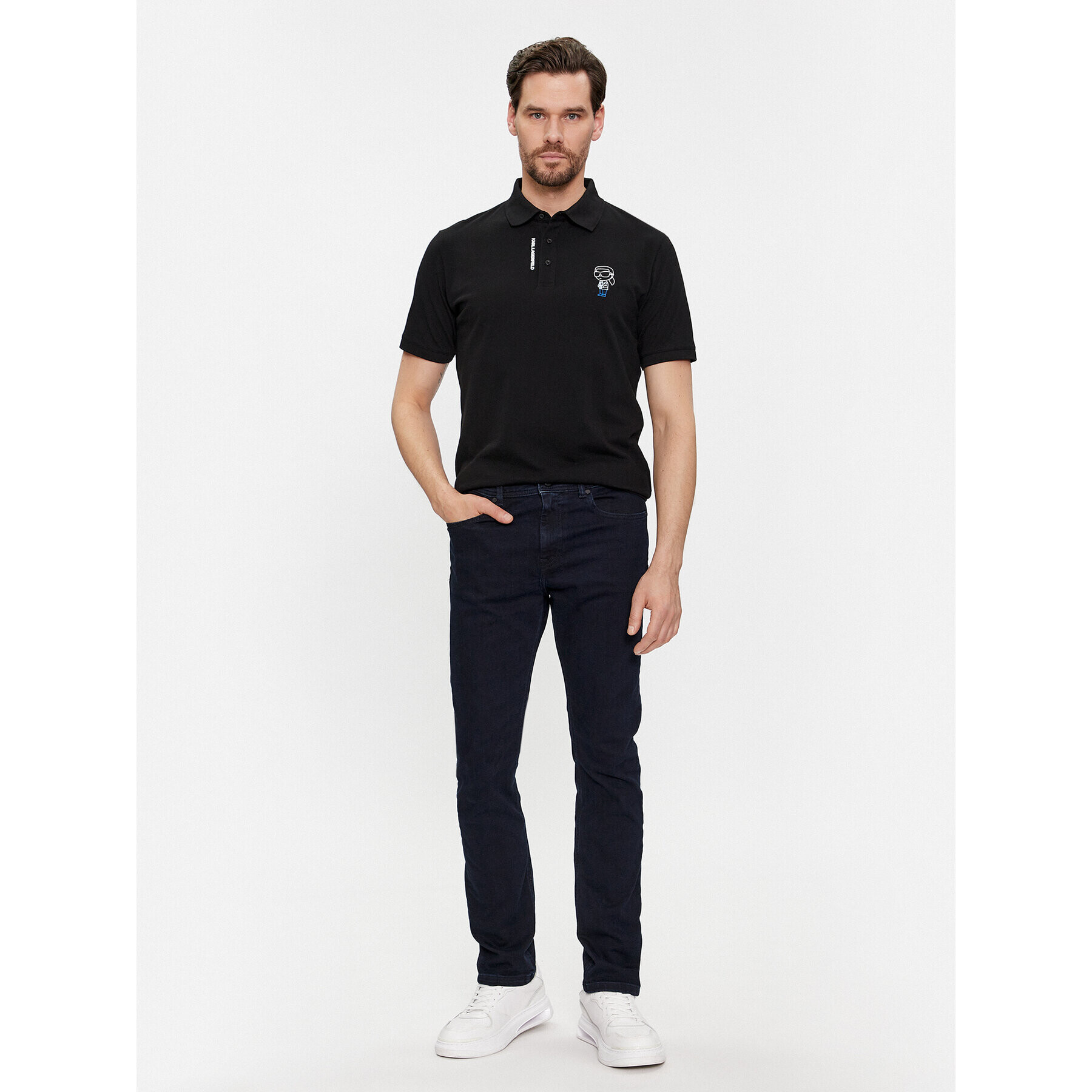 KARL LAGERFELD Polo majica 745401 541233 Črna Regular Fit - Pepit.si