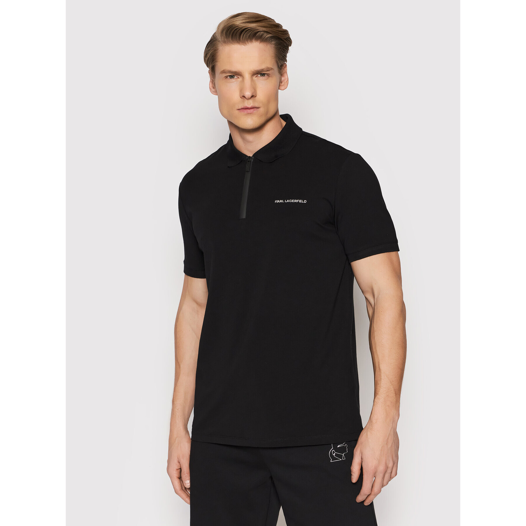 KARL LAGERFELD Polo majica 745402 521221 Črna Regular Fit - Pepit.si