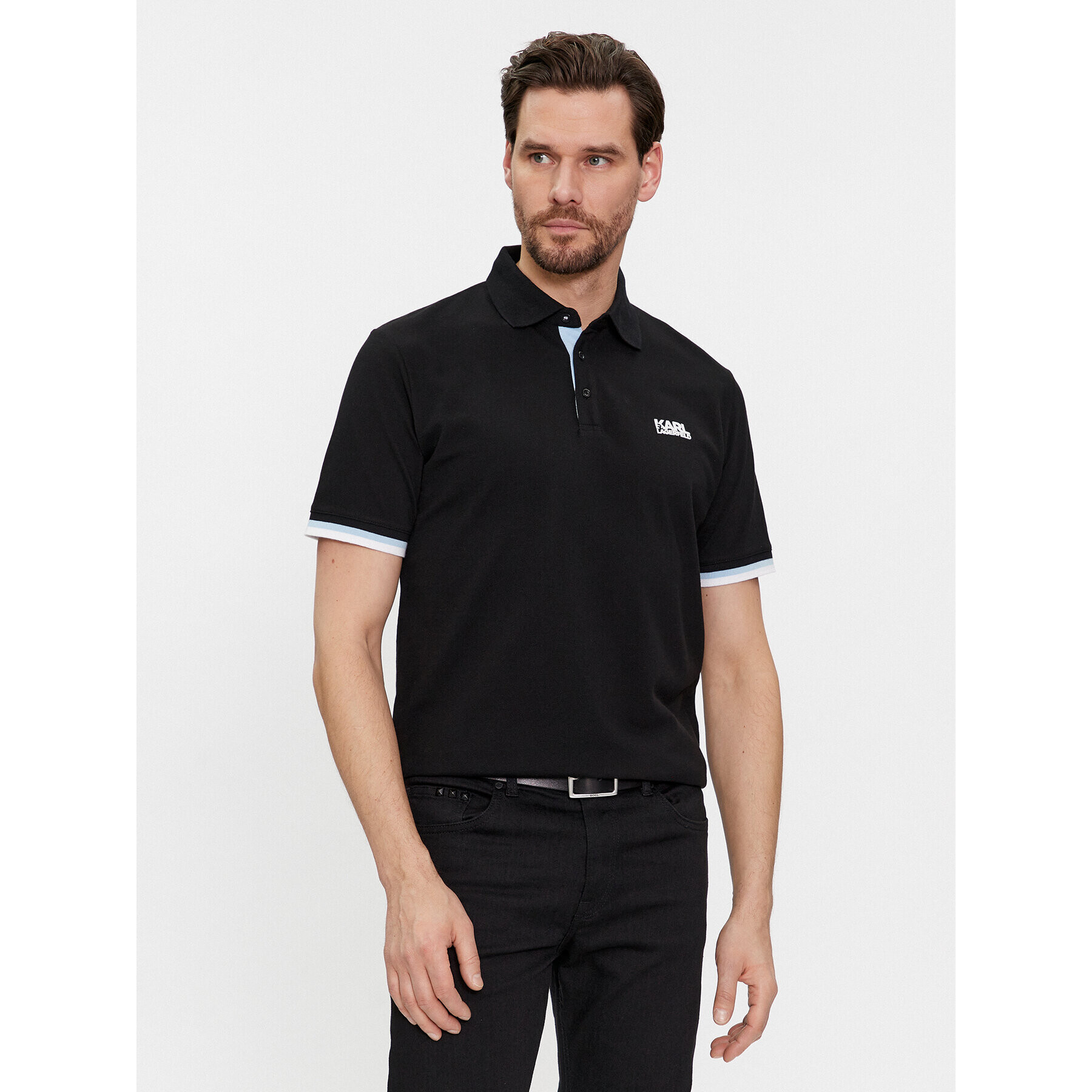 KARL LAGERFELD Polo majica 745403 541233 Črna Regular Fit - Pepit.si