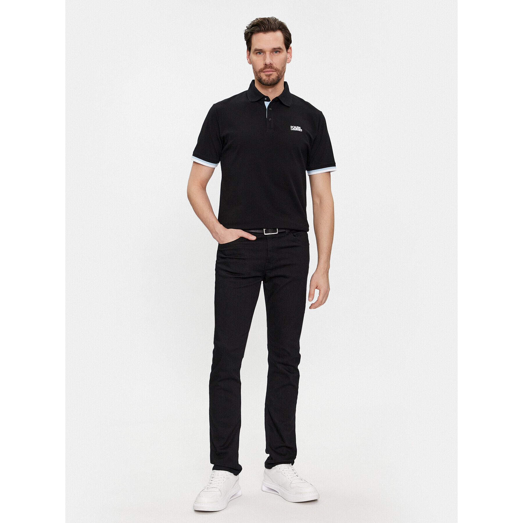 KARL LAGERFELD Polo majica 745403 541233 Črna Regular Fit - Pepit.si