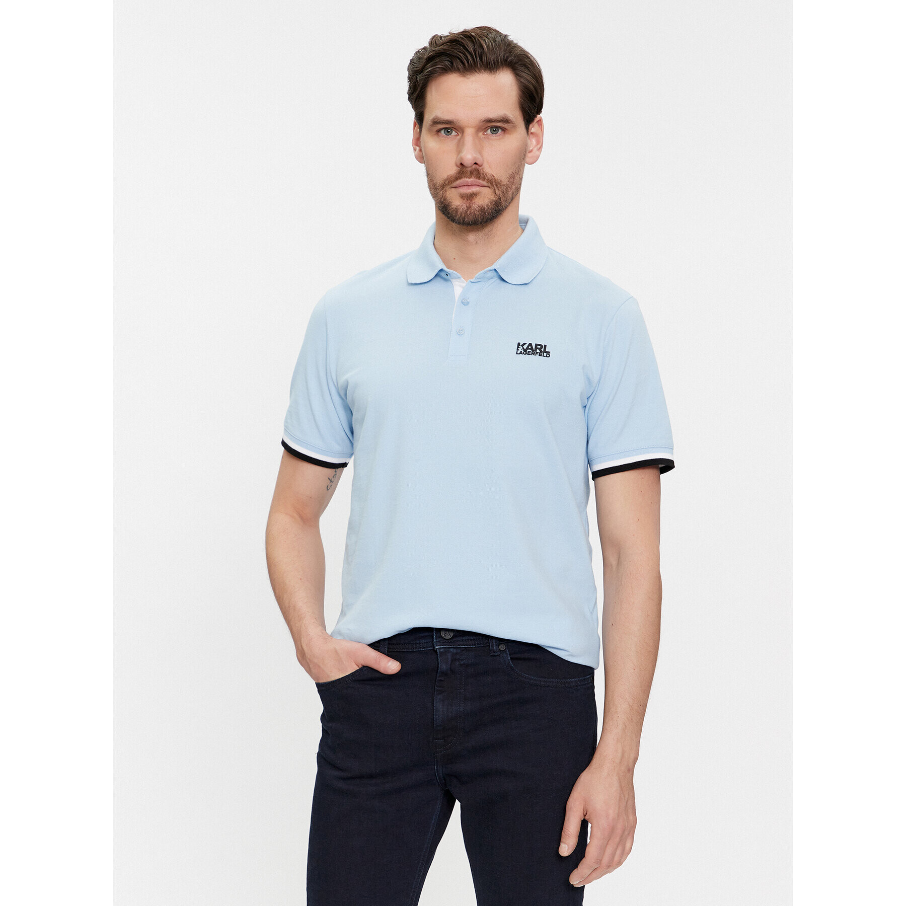 KARL LAGERFELD Polo majica 745403 541233 Modra Regular Fit - Pepit.si