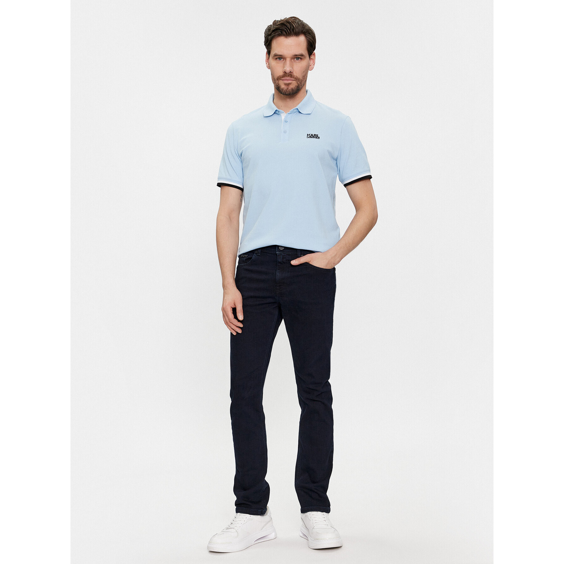 KARL LAGERFELD Polo majica 745403 541233 Modra Regular Fit - Pepit.si