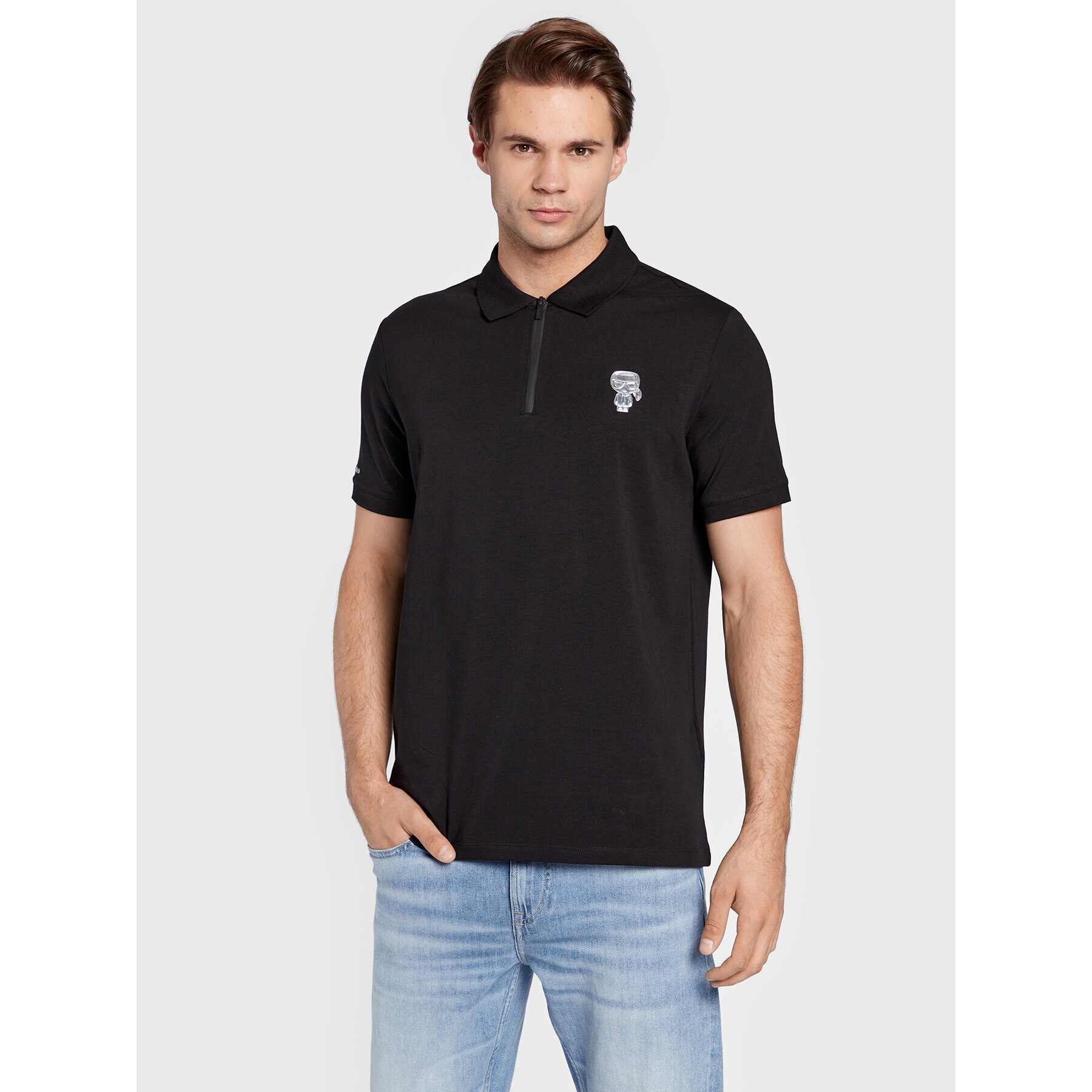 KARL LAGERFELD Polo majica 745420 524221 Črna Regular Fit - Pepit.si