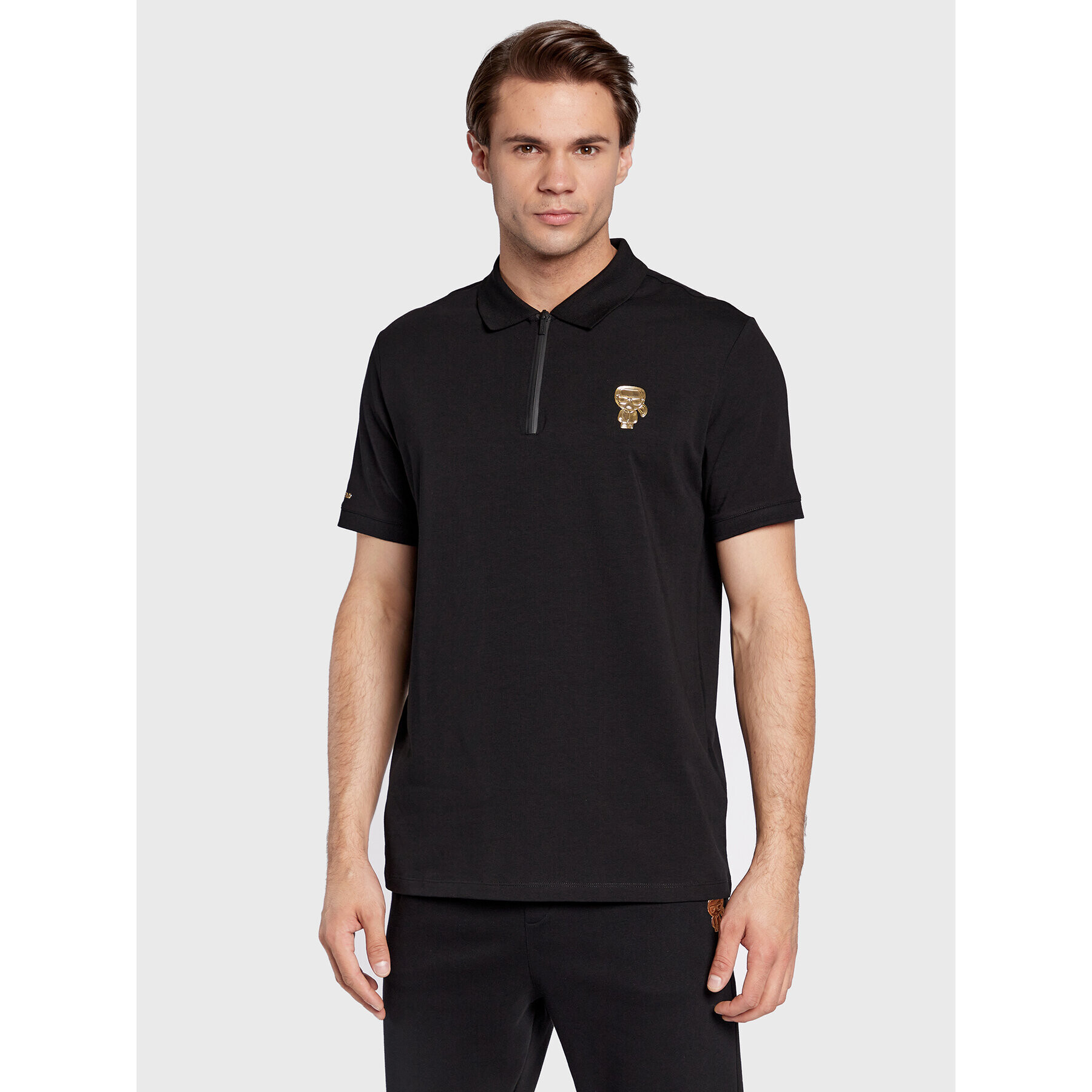 KARL LAGERFELD Polo majica 745420 524221 Črna Regular Fit - Pepit.si