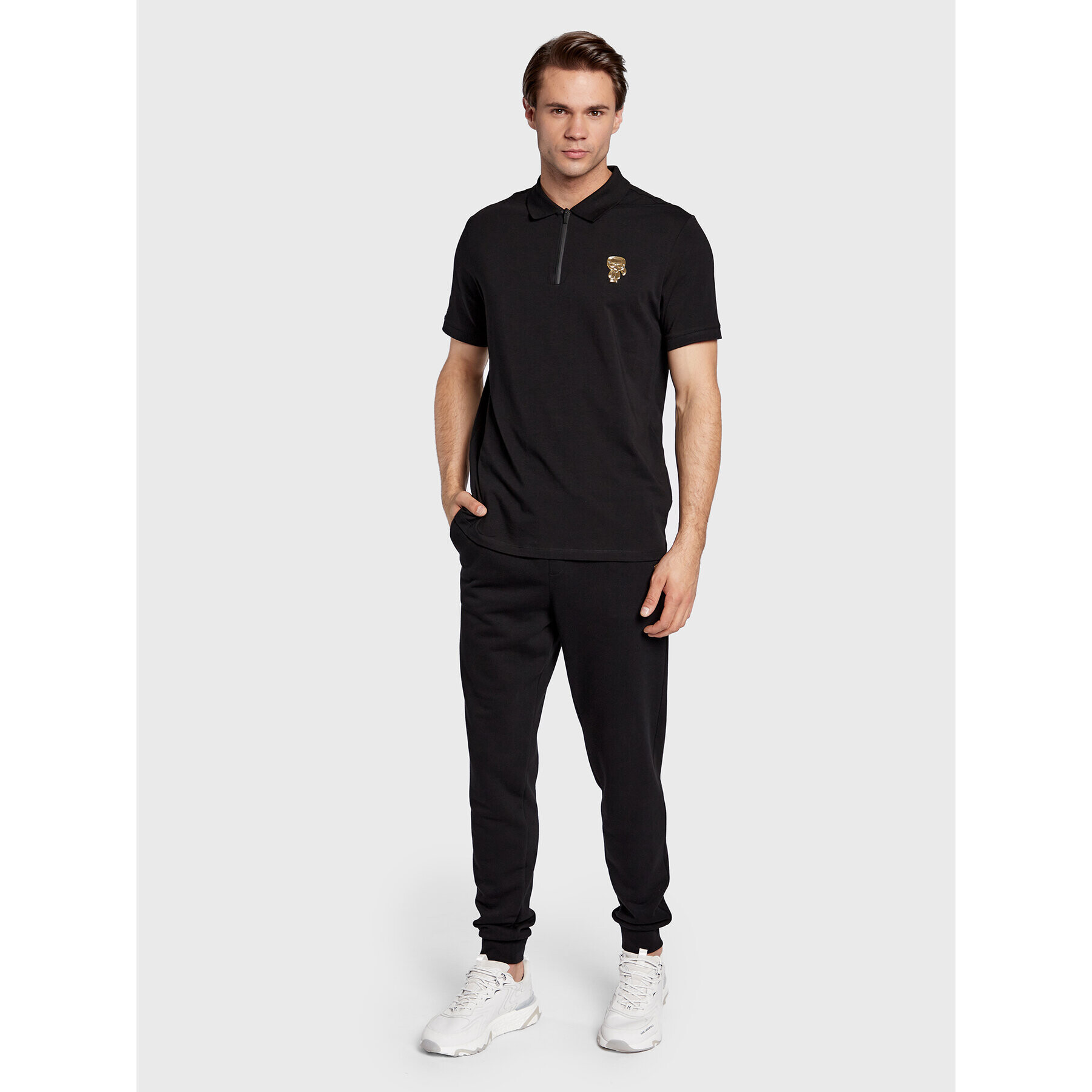 KARL LAGERFELD Polo majica 745420 524221 Črna Regular Fit - Pepit.si