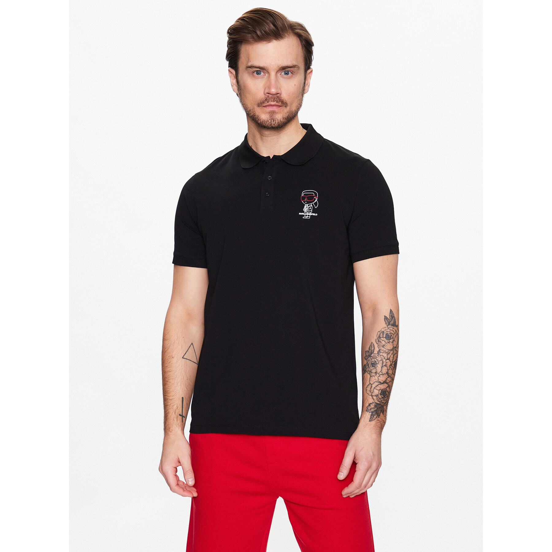 KARL LAGERFELD Polo majica 745420 532221 Črna Regular Fit - Pepit.si