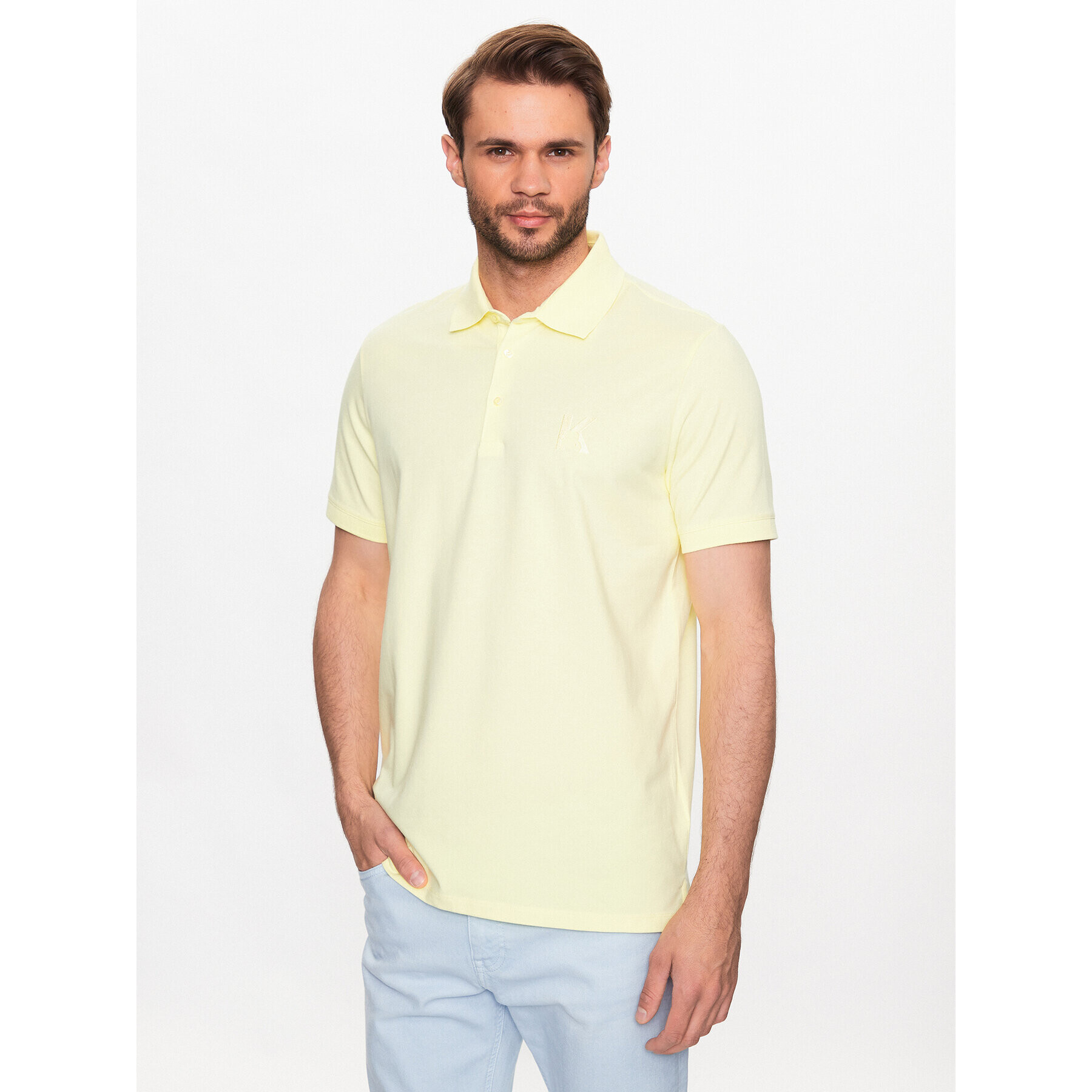 KARL LAGERFELD Polo majica 745890 532221 Rumena Regular Fit - Pepit.si