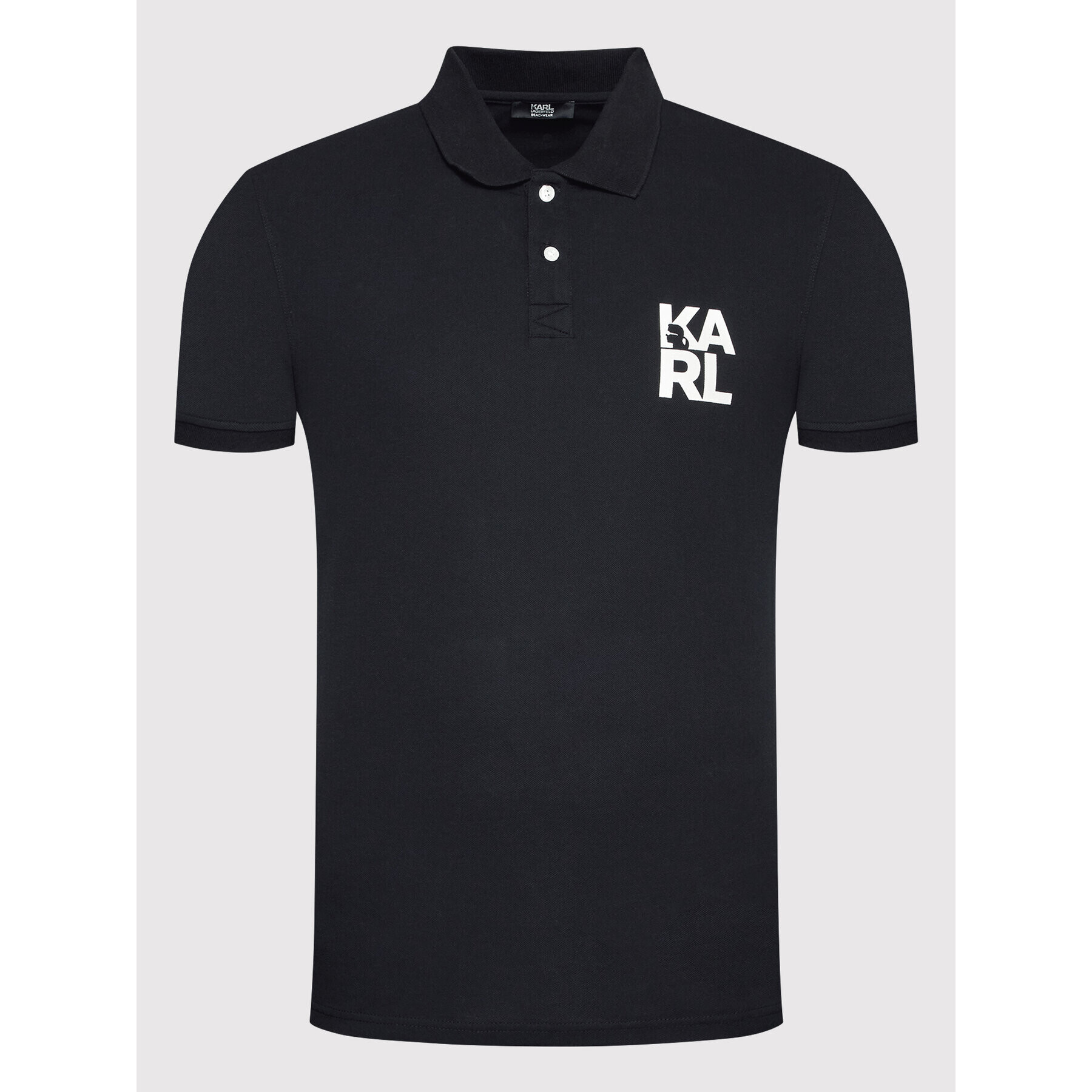 KARL LAGERFELD Polo majica KL22MPL01 Črna Regular Fit - Pepit.si