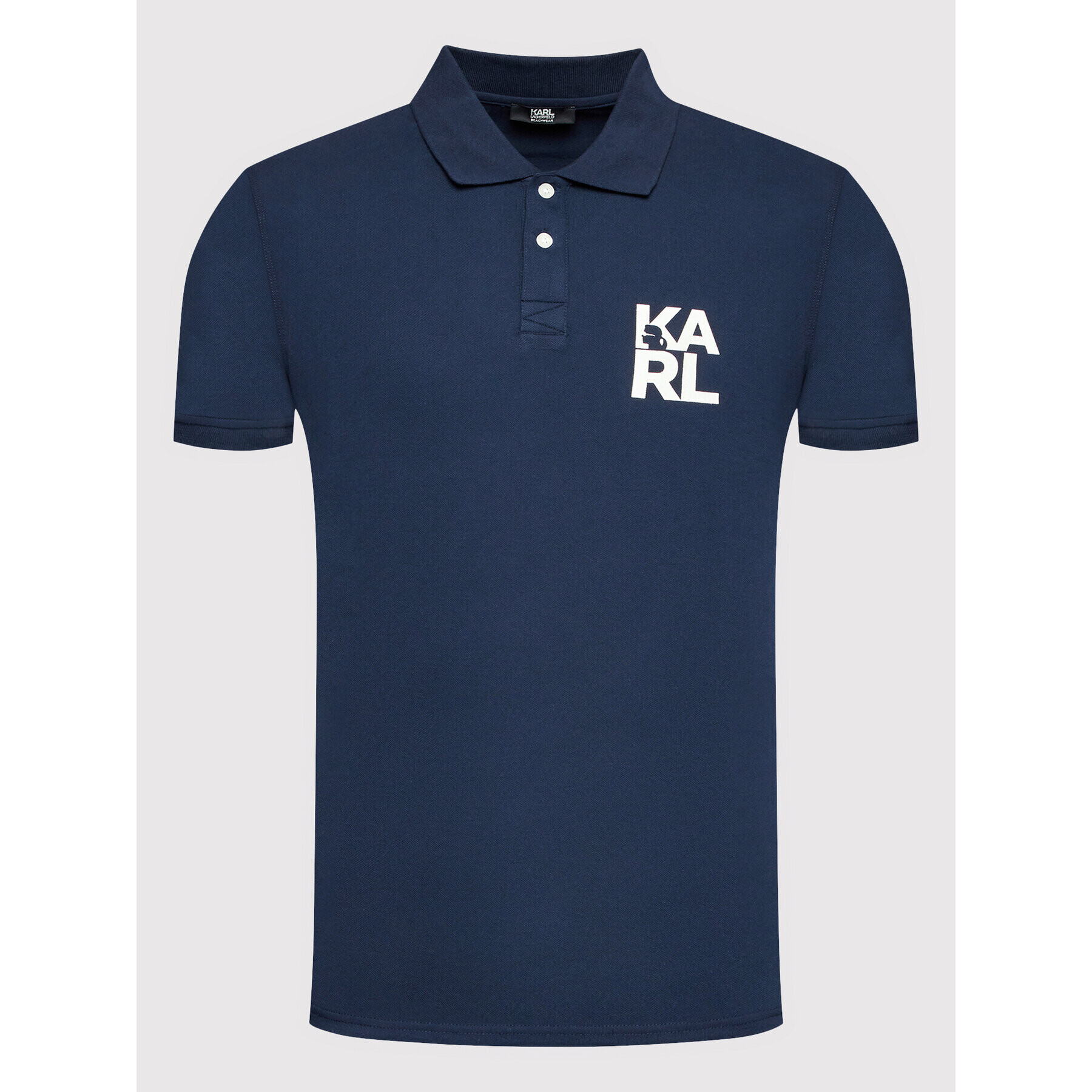 KARL LAGERFELD Polo majica KL22MPL01 Mornarsko modra Regular Fit - Pepit.si