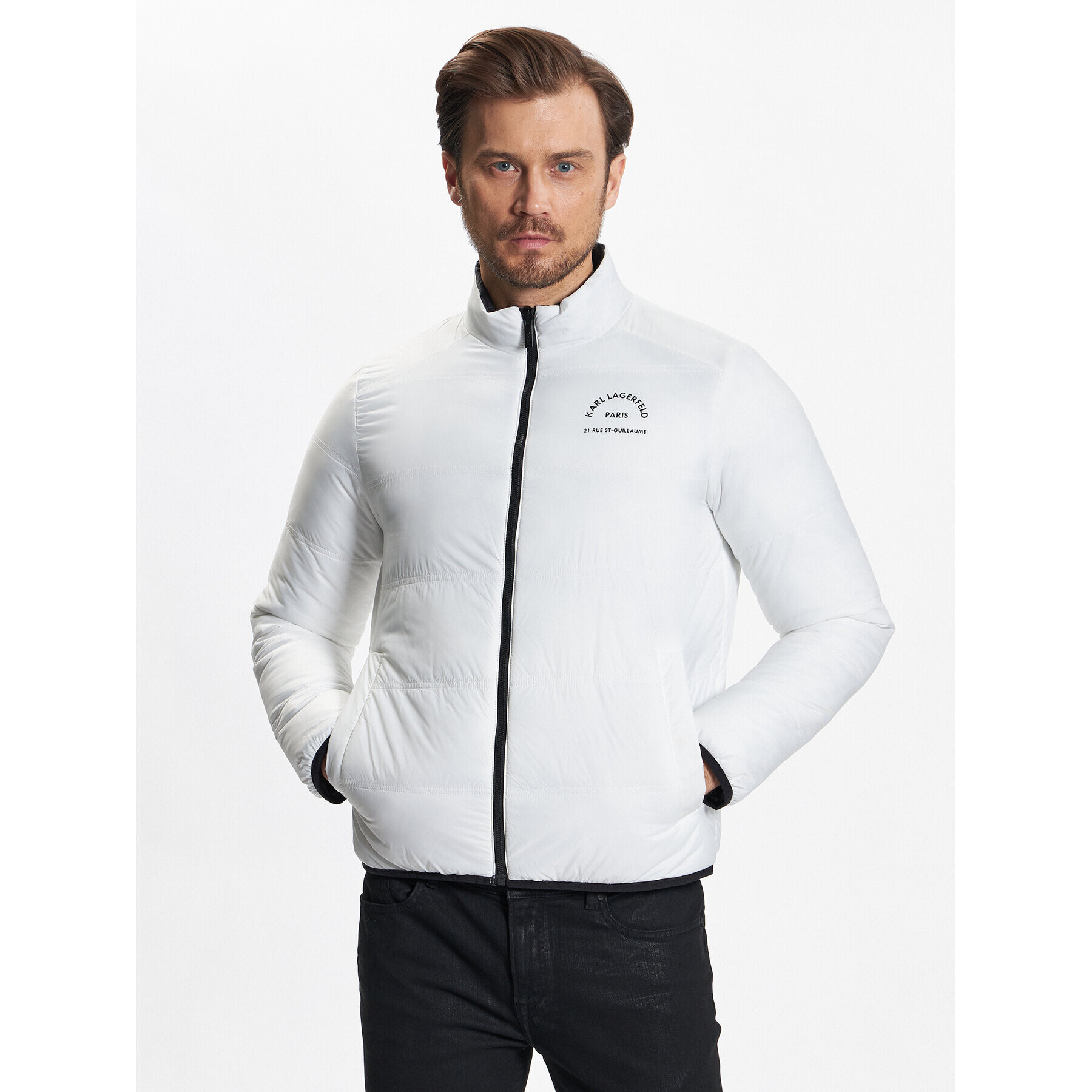 KARL LAGERFELD Puhovka 505400 531591 Bela Regular Fit - Pepit.si