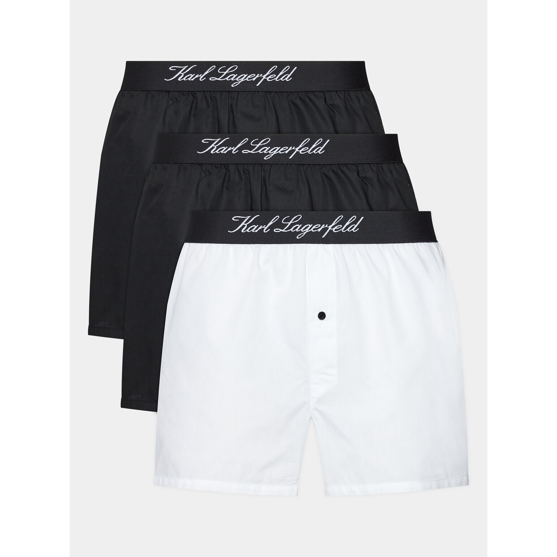 KARL LAGERFELD Set 3 parov boksaric Hotel Karl Woven Boxer Set 3X 231M2102 Črna - Pepit.si