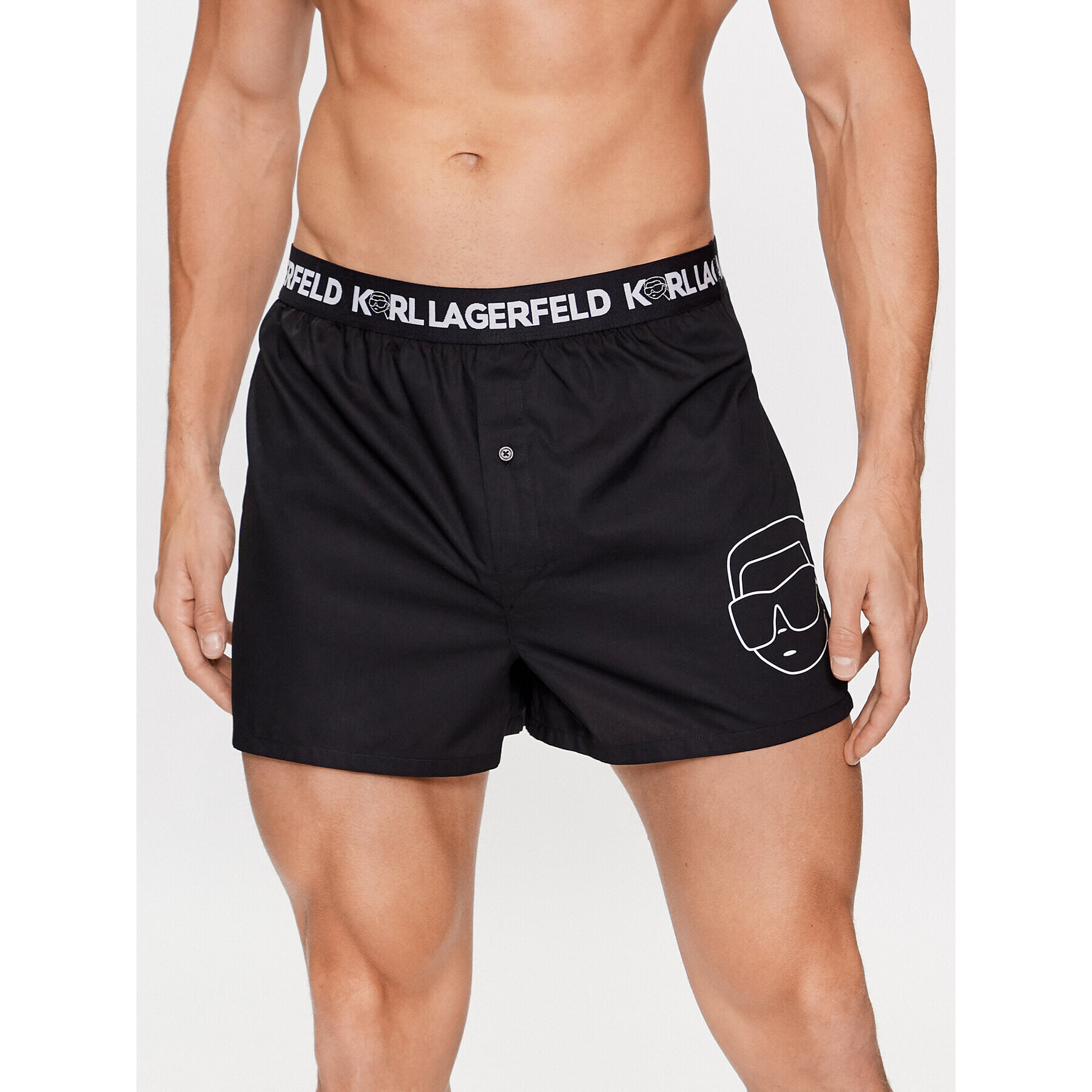 KARL LAGERFELD Set 3 parov boksaric Ikonik 2.0 Woven Boxer (X3) 235M2115 Črna - Pepit.si