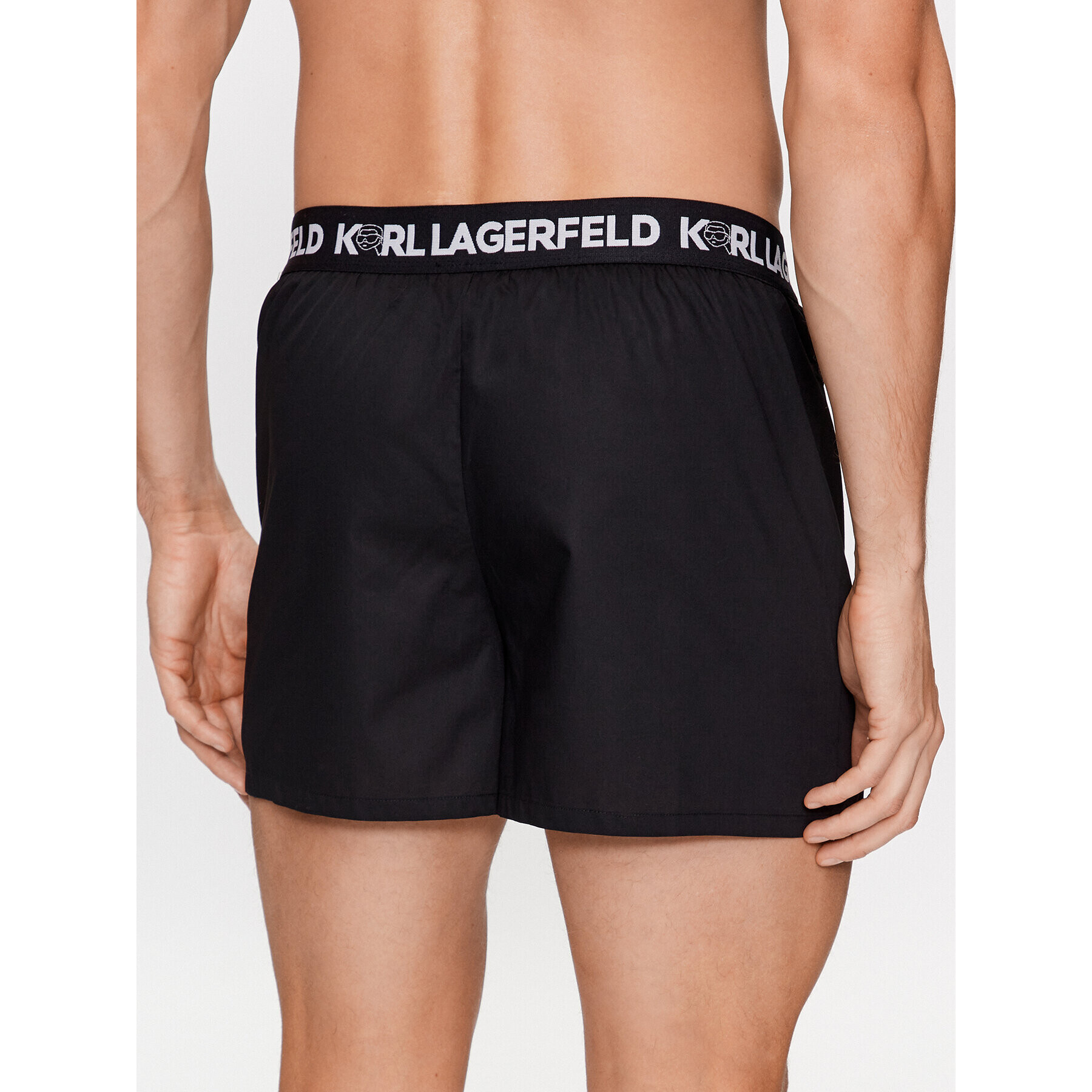 KARL LAGERFELD Set 3 parov boksaric Ikonik 2.0 Woven Boxer (X3) 235M2115 Črna - Pepit.si