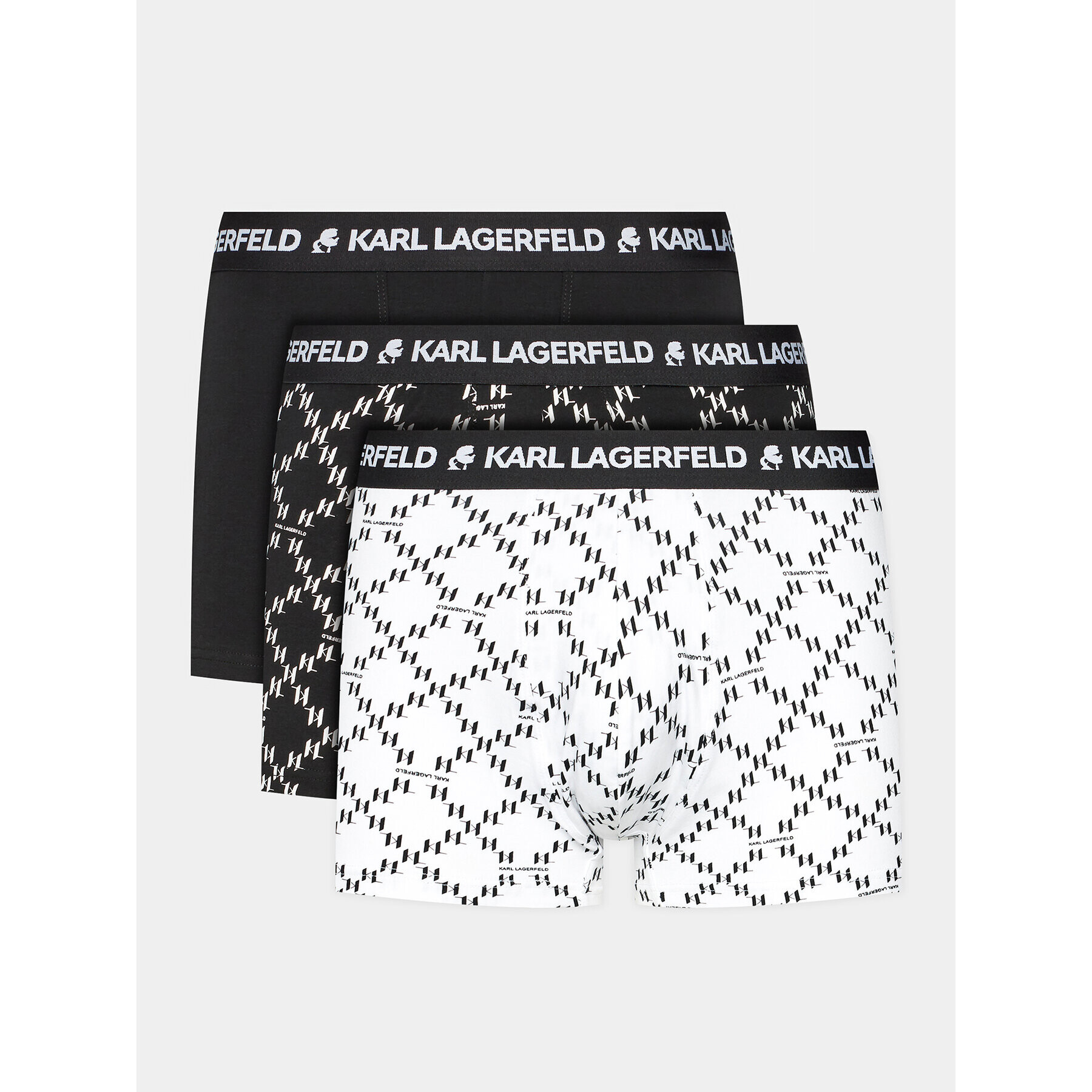 KARL LAGERFELD Set 3 parov boksaric Logo Monogram Trunk Set(3Pack) 225M2101 Črna - Pepit.si