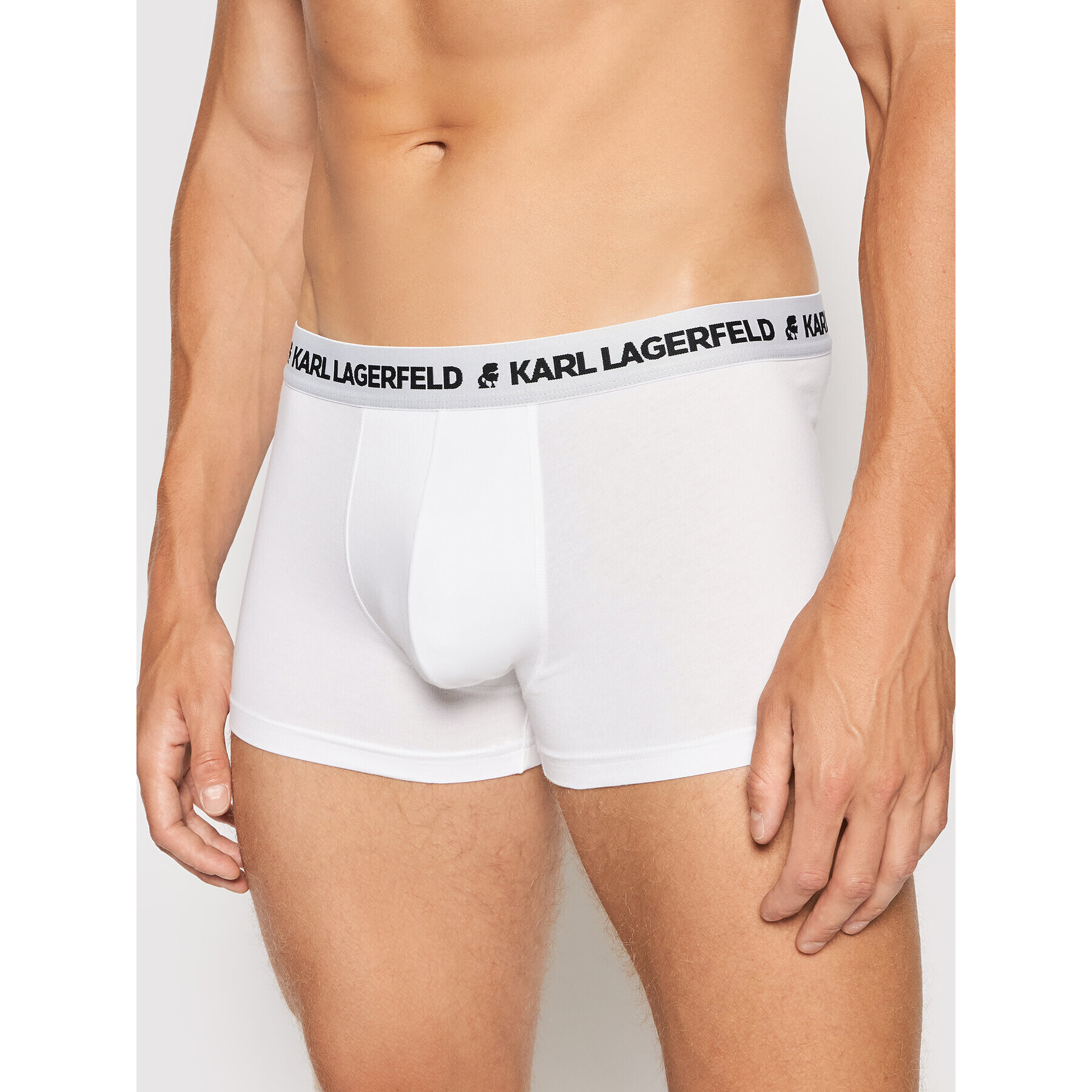 KARL LAGERFELD Set 3 parov boksaric Logo Trunks 211M2102 Bela - Pepit.si