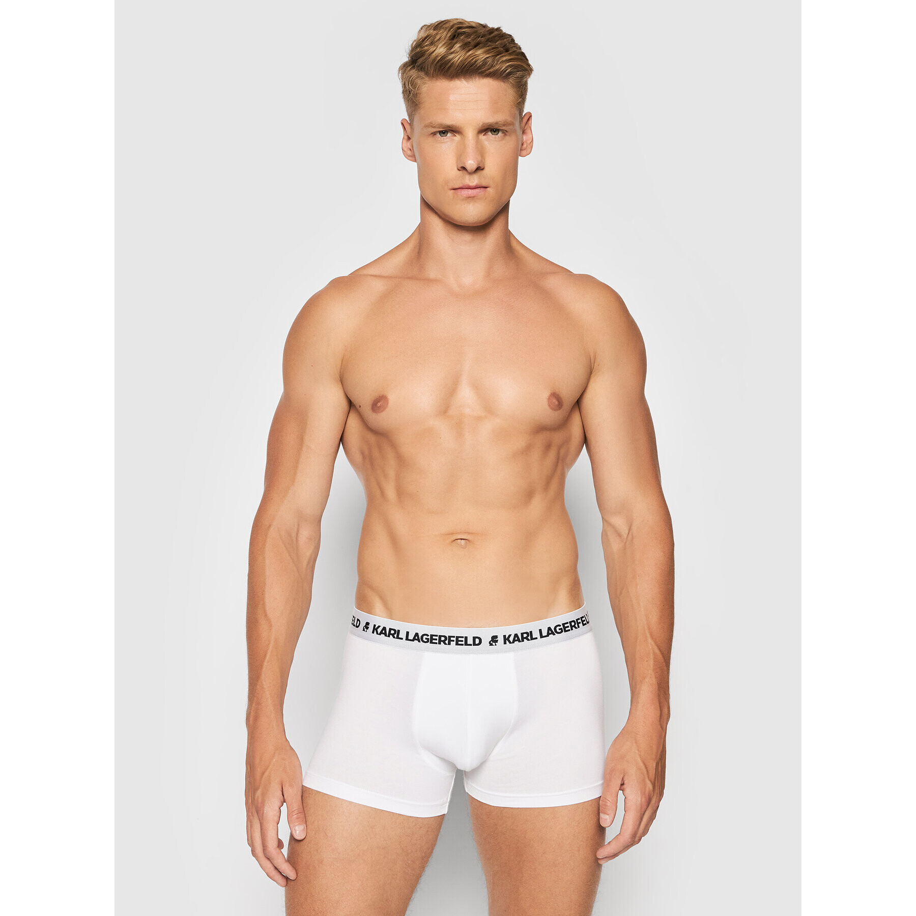 KARL LAGERFELD Set 3 parov boksaric Logo Trunks 211M2102 Bela - Pepit.si