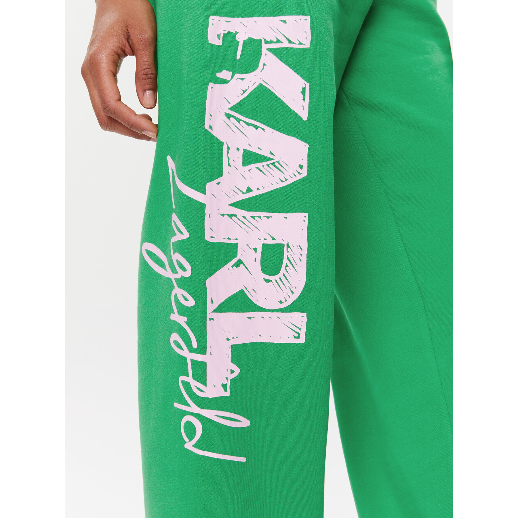 KARL LAGERFELD Spodnji del trenirke 235W1052 Zelena Relaxed Fit - Pepit.si