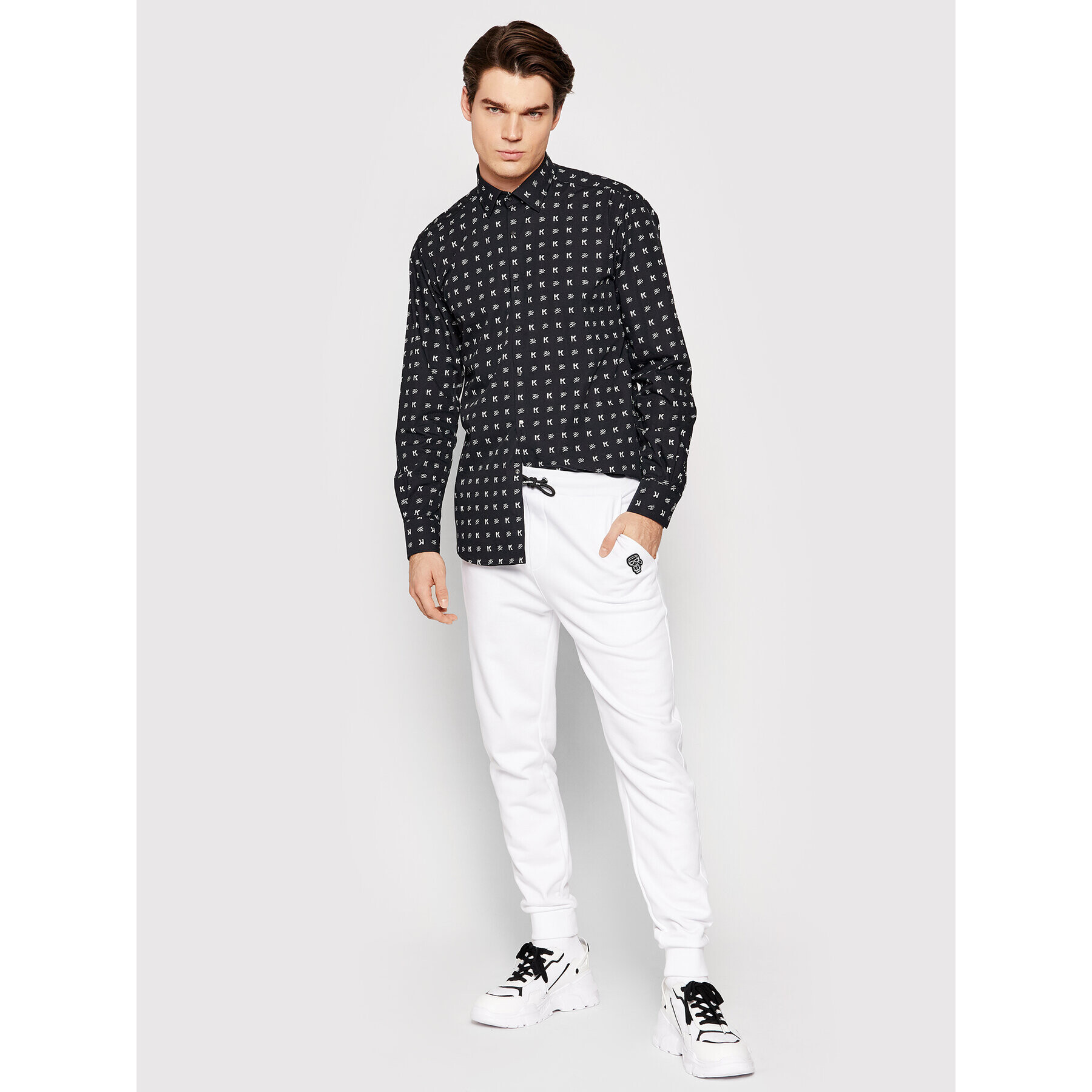 KARL LAGERFELD Srajca 605003 512606 Črna Slim Fit - Pepit.si