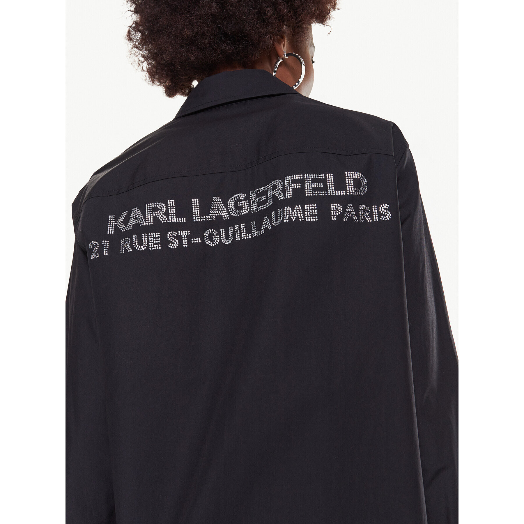 KARL LAGERFELD Srajca Logo 225W1601 Črna Regular Fit - Pepit.si