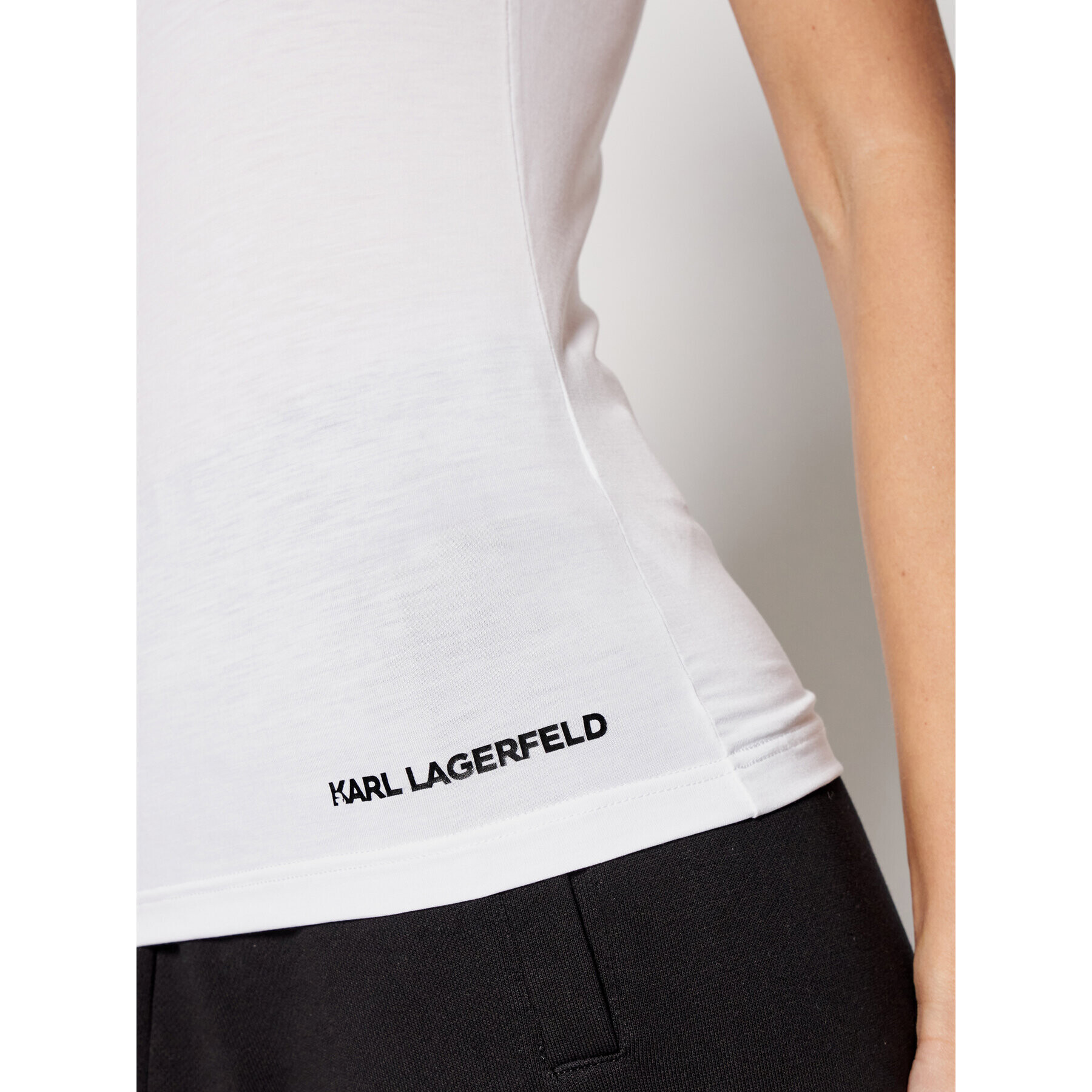 KARL LAGERFELD Top Logo Singlet 211W2108 Bela Slim Fit - Pepit.si