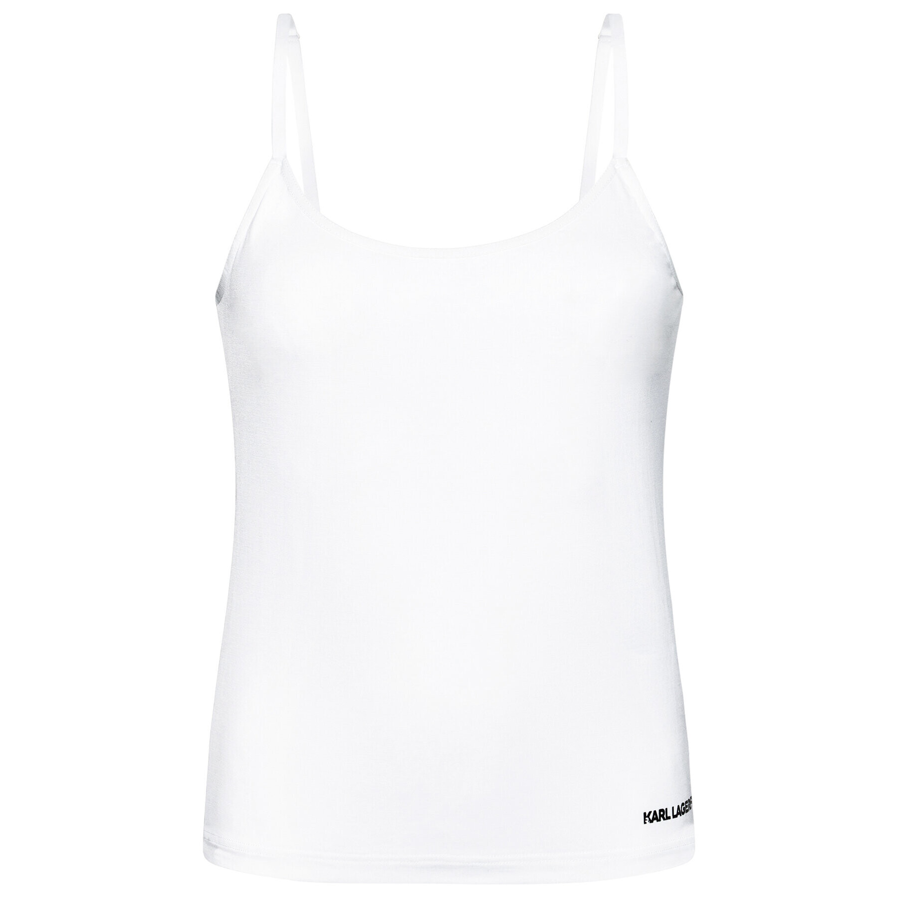 KARL LAGERFELD Top Logo Singlet 211W2108 Bela Slim Fit - Pepit.si