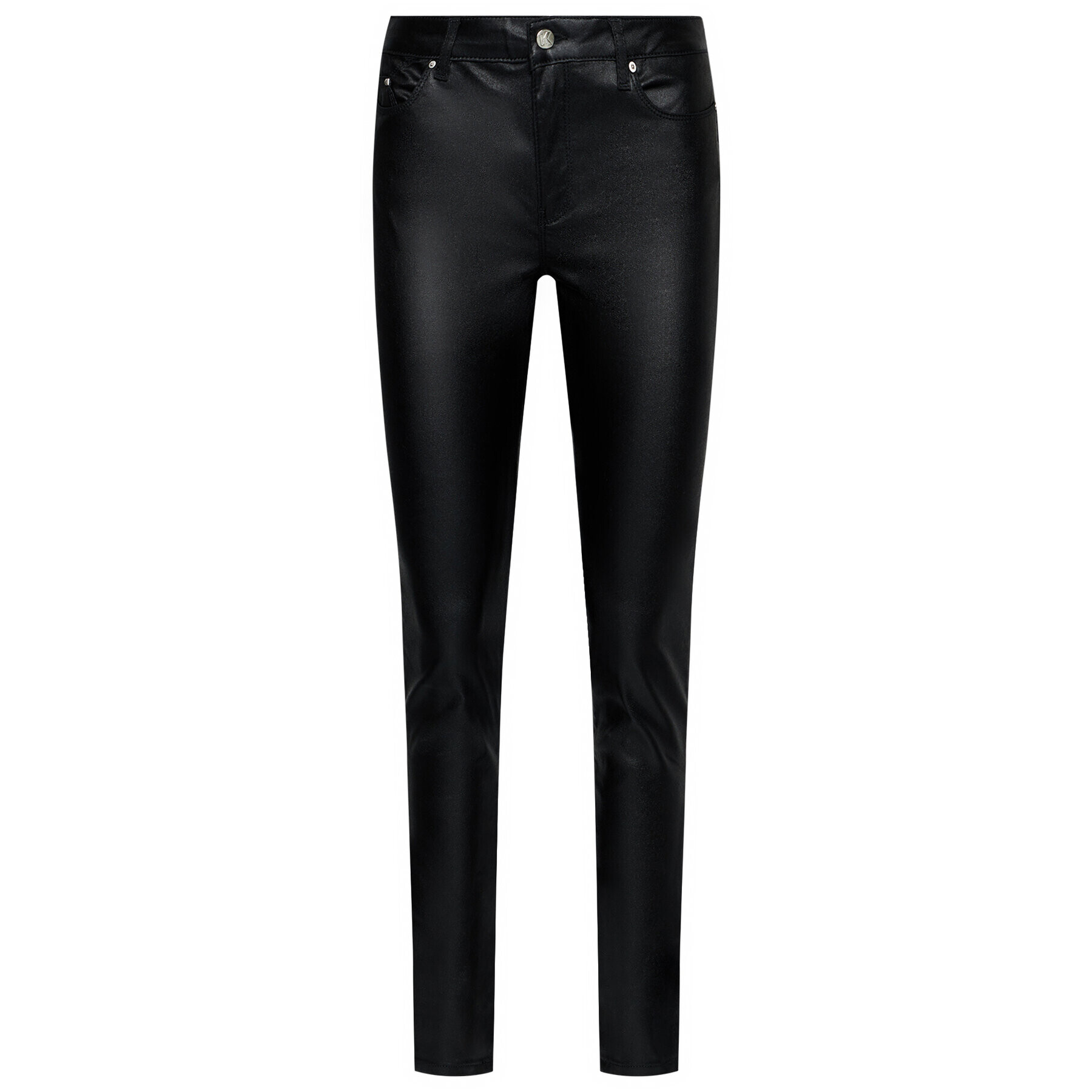 KARL LAGERFELD Usnjene hlače Metallic 210W1103 Črna Skinny Fit - Pepit.si