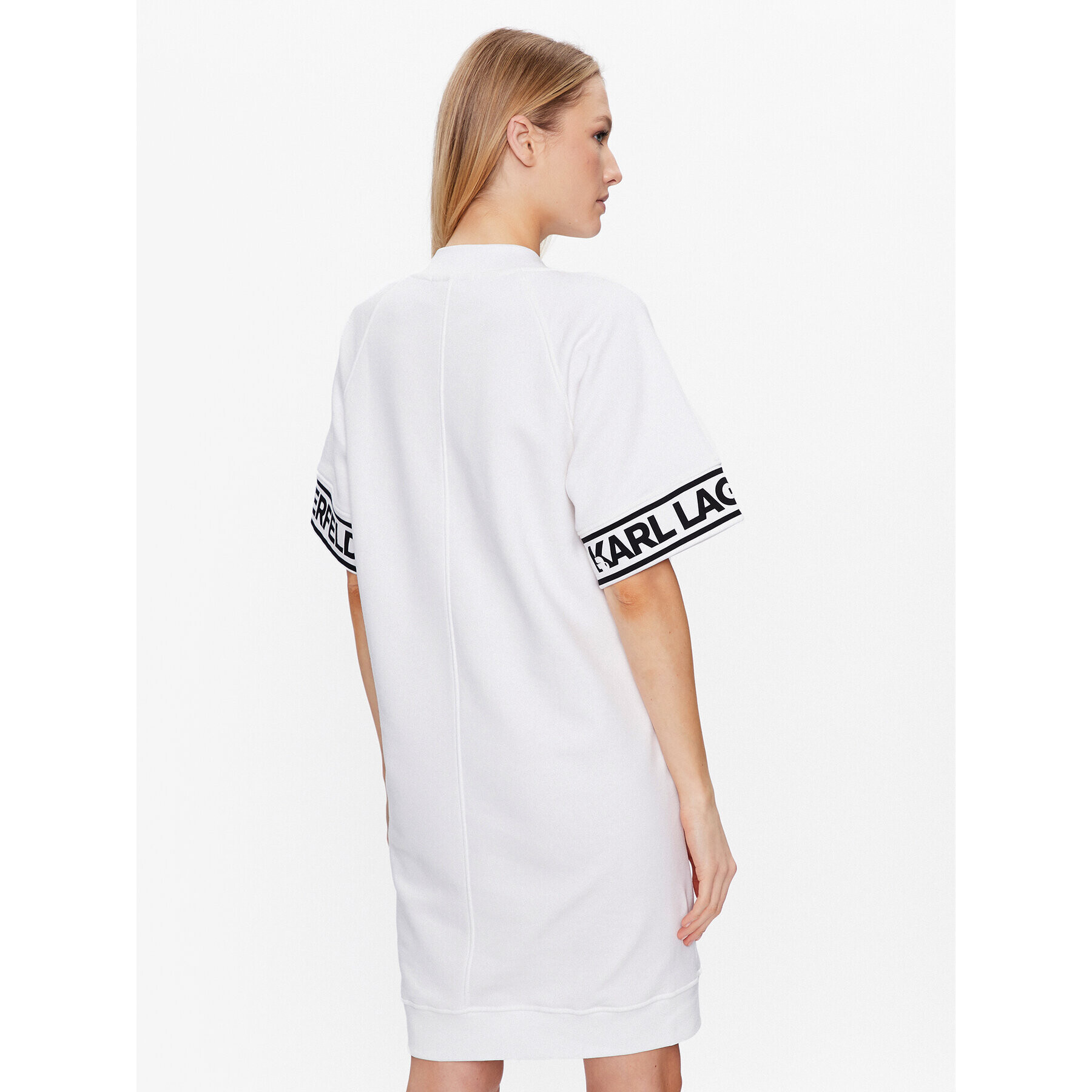 KARL LAGERFELD Vsakodnevna obleka Logo 225W1356 Bela Relaxed Fit - Pepit.si