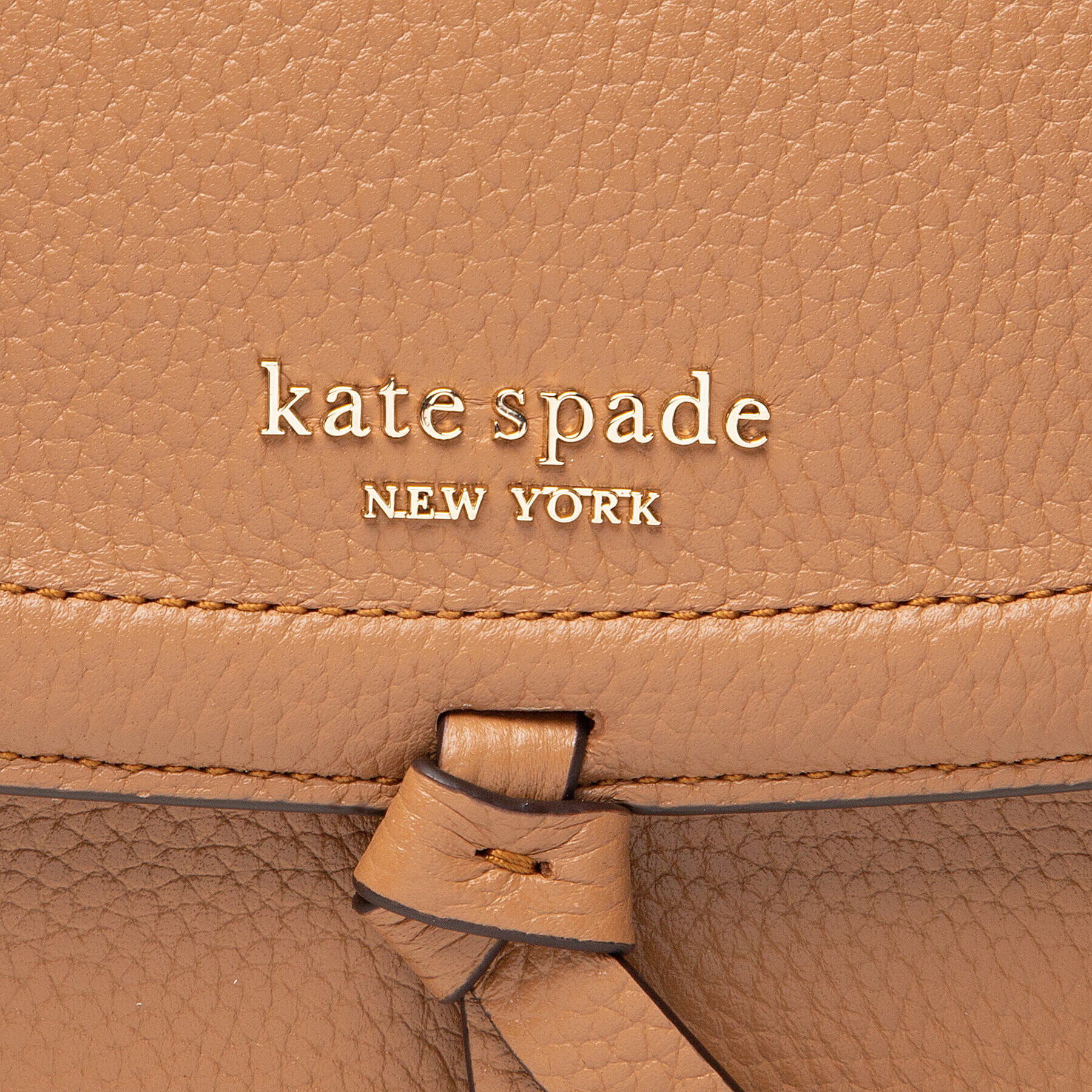 Kate Spade Ročna torba Knott Pebbled Leather Flap Cro K6830 Rjava - Pepit.si