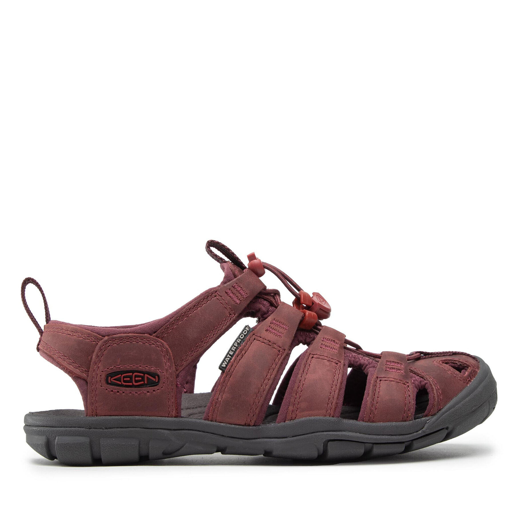 Keen Sandali Clearwater Cnx Lleather 1025088 Bordo rdeča - Pepit.si