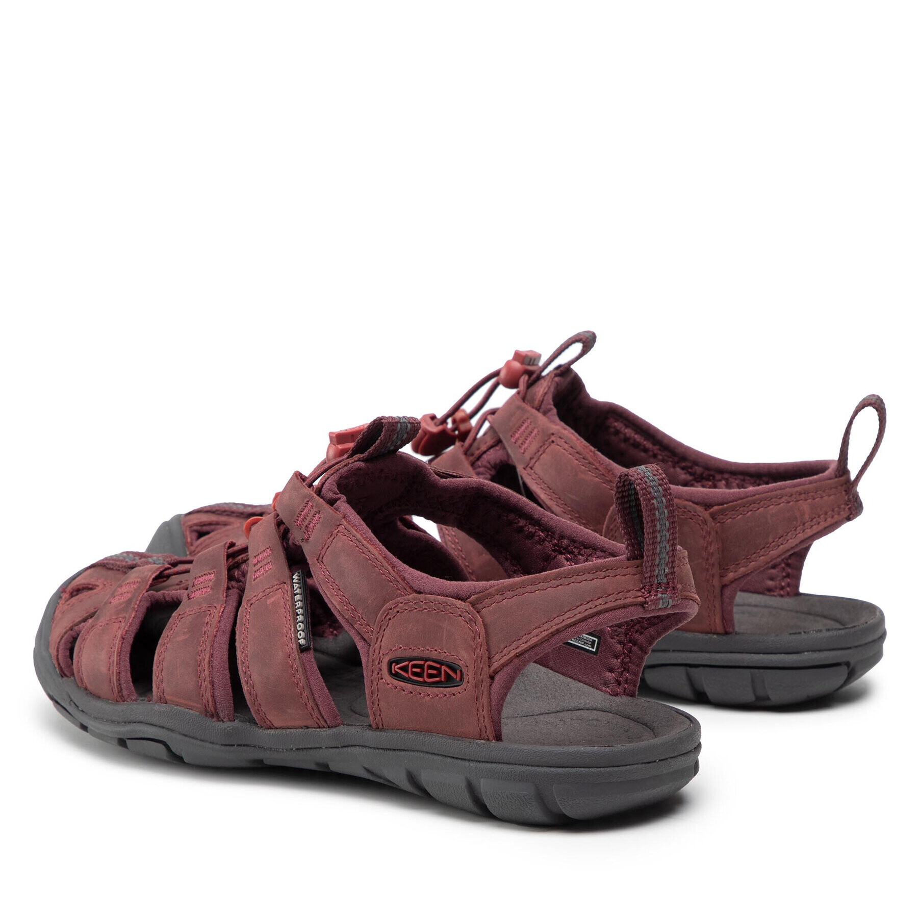 Keen Sandali Clearwater Cnx Lleather 1025088 Bordo rdeča - Pepit.si