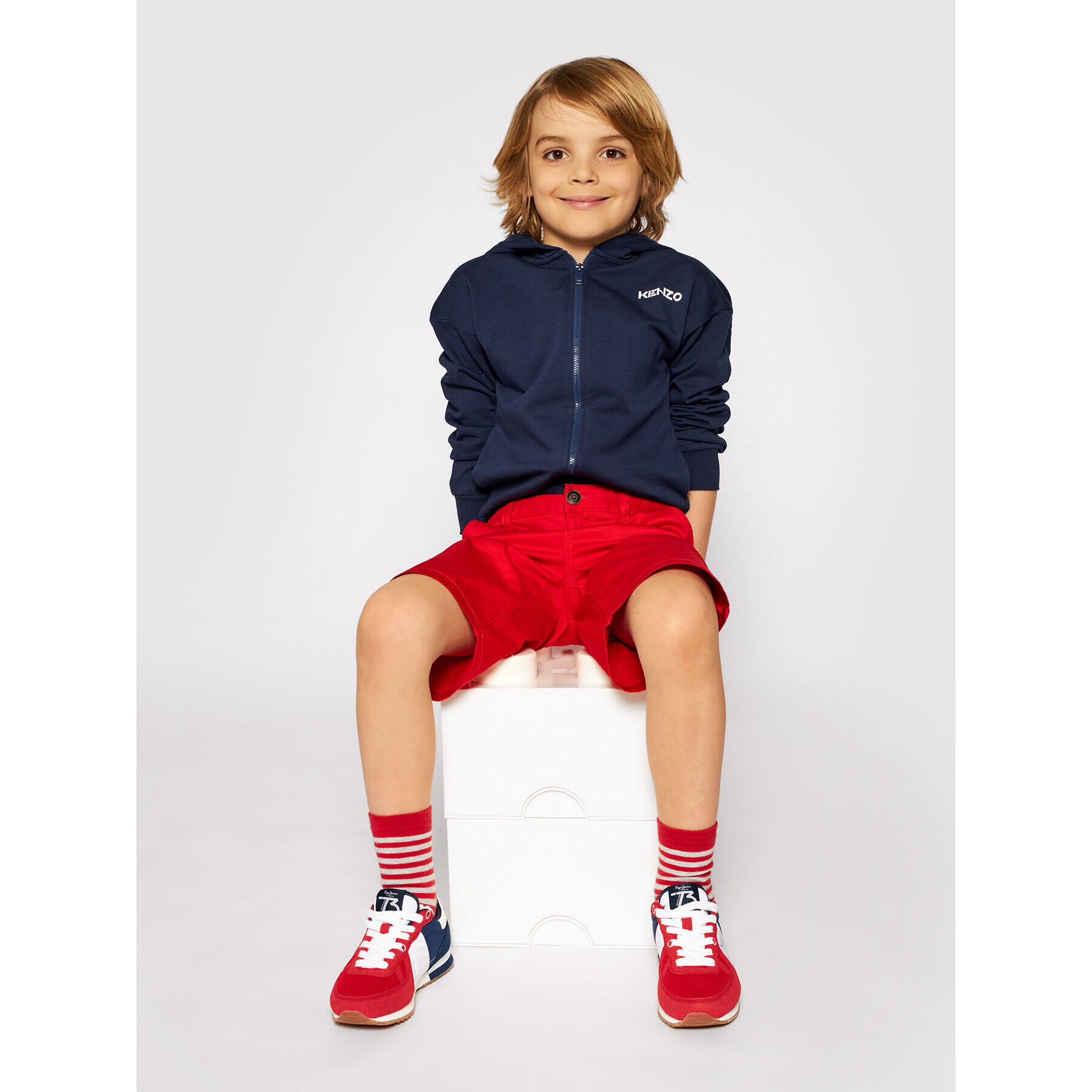 Kenzo Kids Jopa K15051 S Mornarsko modra Regular Fit - Pepit.si