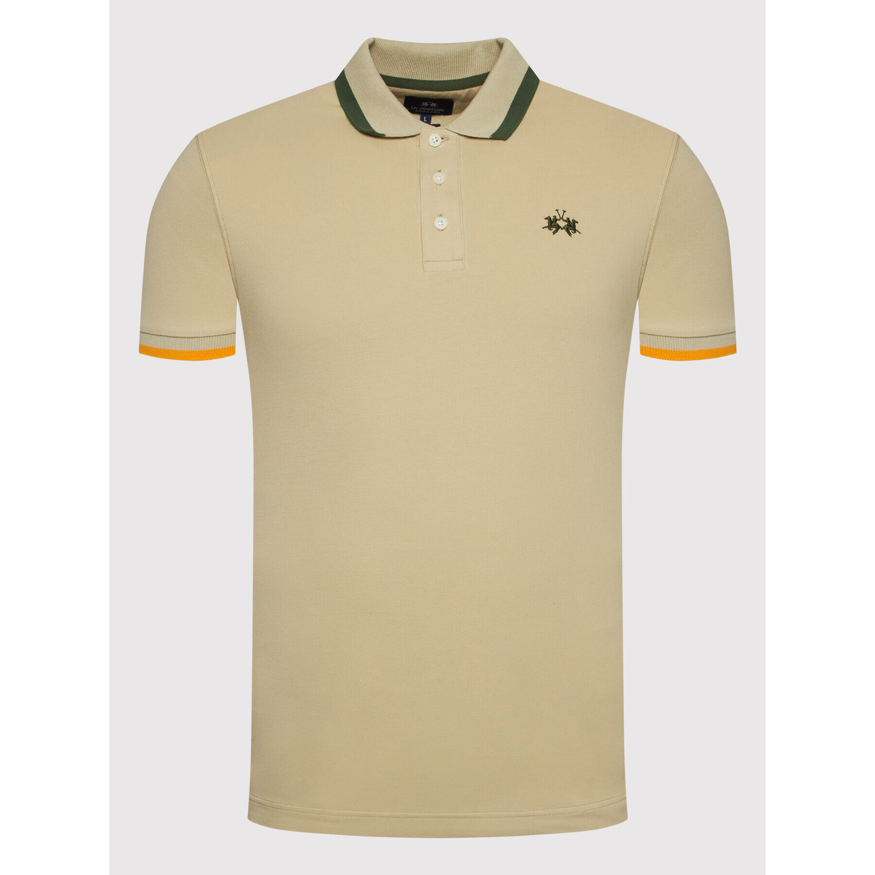 La Martina Polo majica TMP006 PK001 Bež Slim Fit - Pepit.si