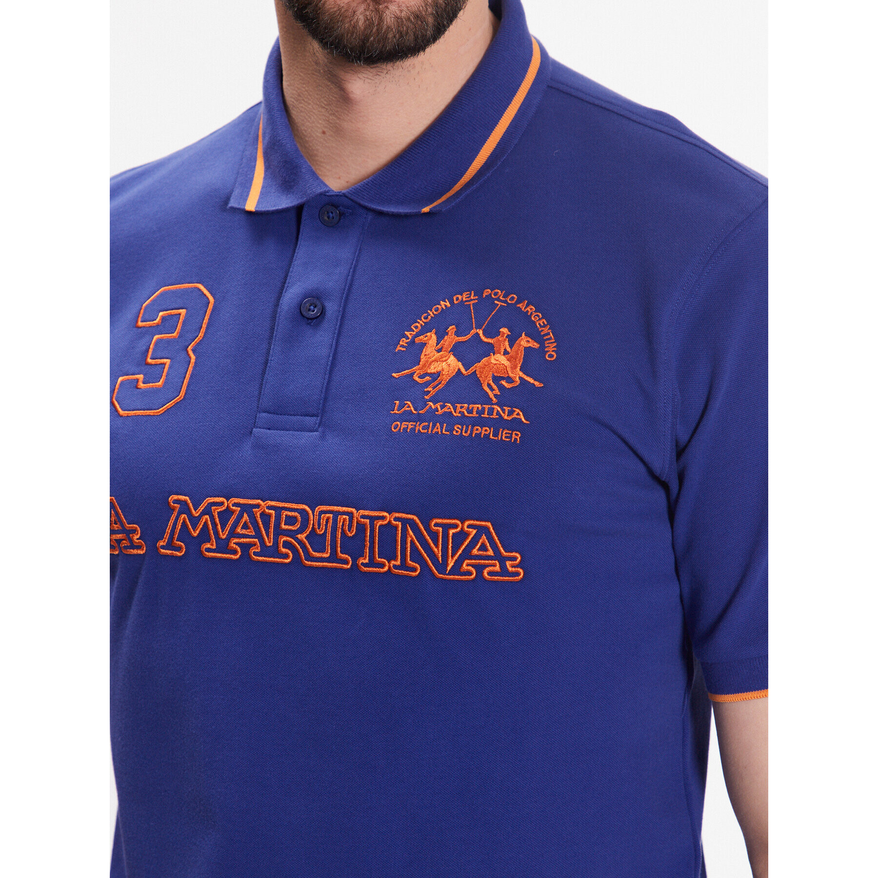 La Martina Polo majica VMP306 PK001 Mornarsko modra Regular Fit - Pepit.si