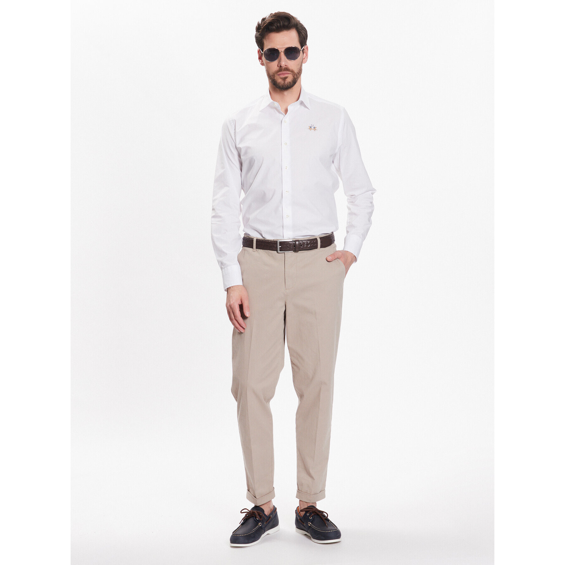 La Martina Srajca VMC002 PP483 Bela Slim Fit - Pepit.si