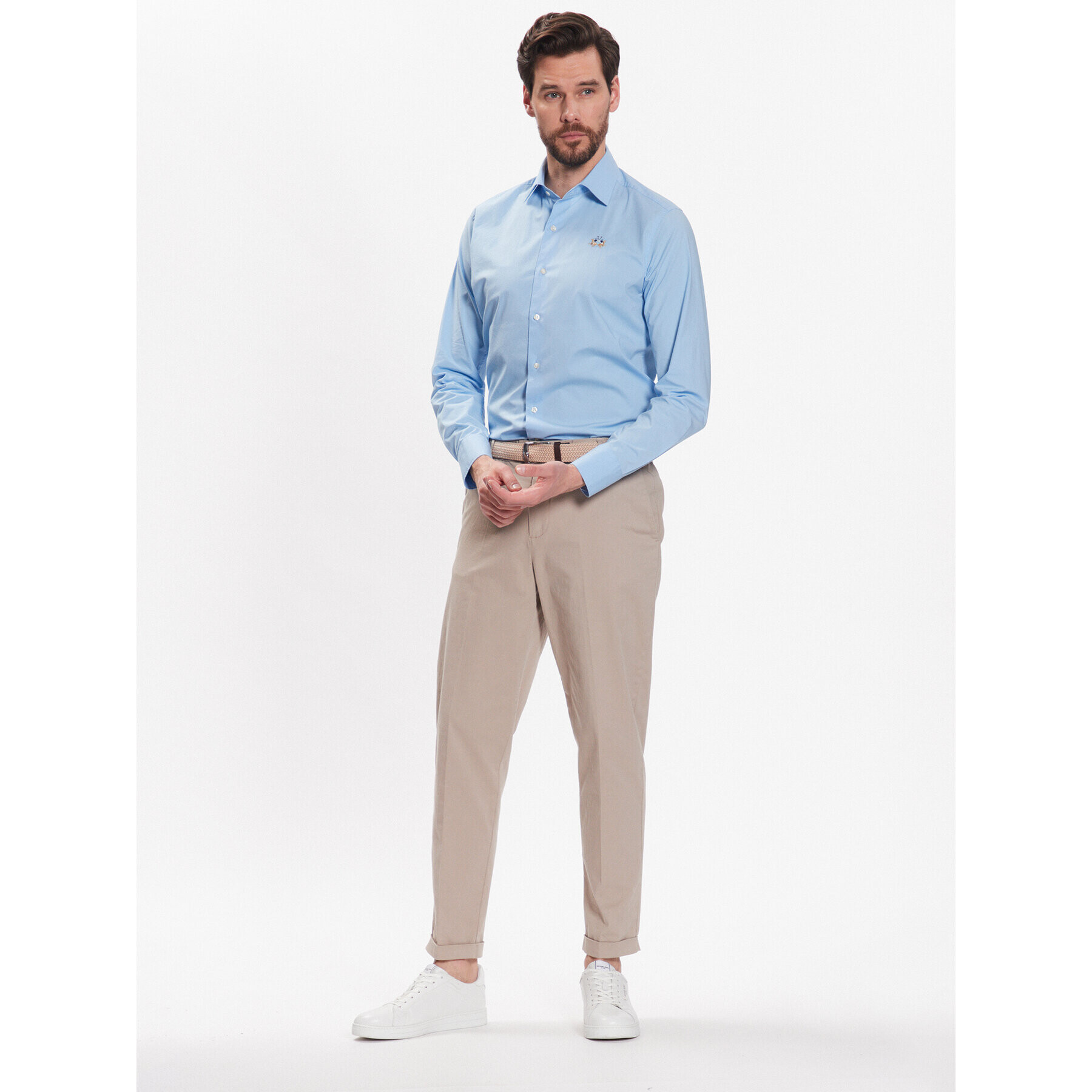 La Martina Srajca VMC002 PP483 Modra Slim Fit - Pepit.si