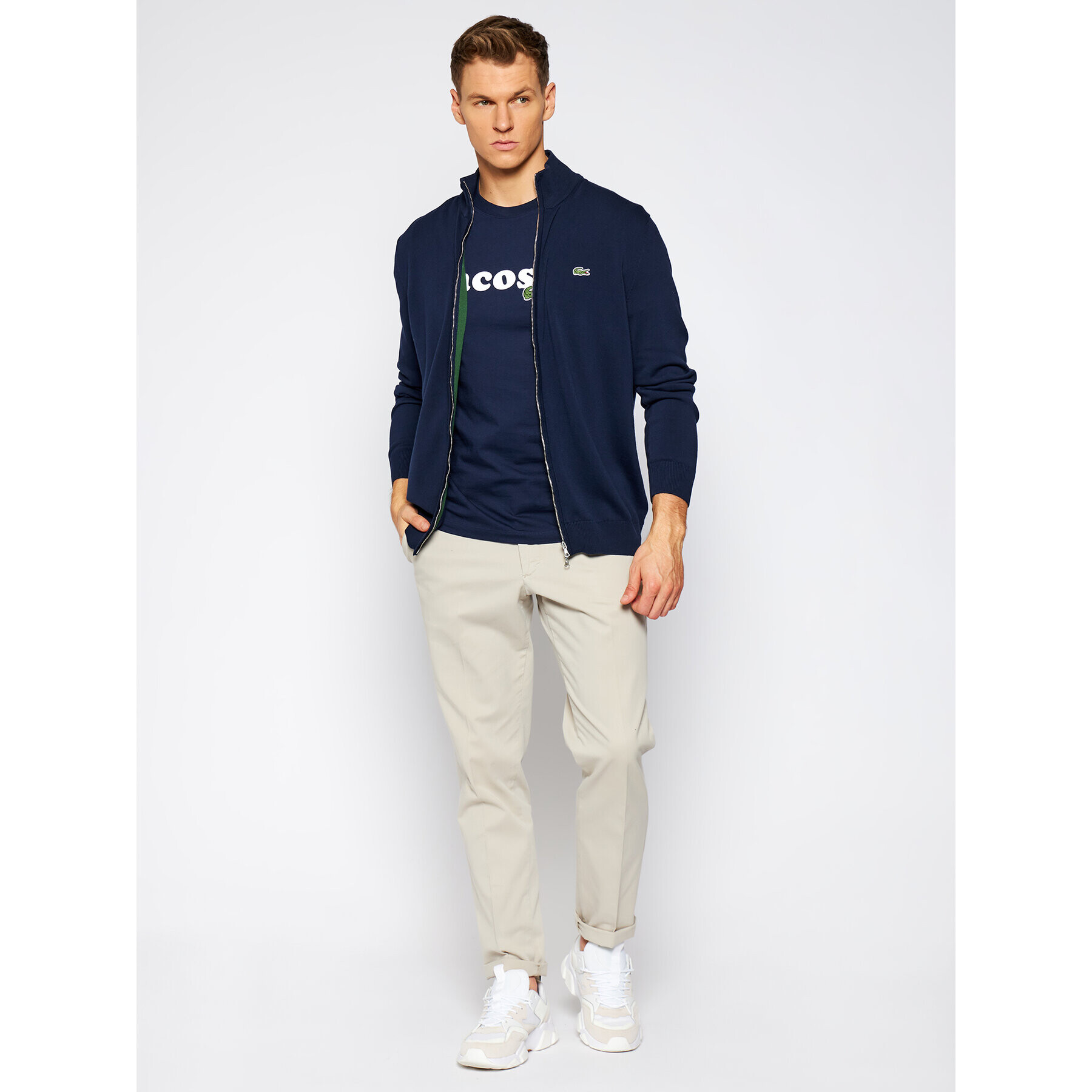 Lacoste Jopa AH1957 Mornarsko modra Classic Fit - Pepit.si