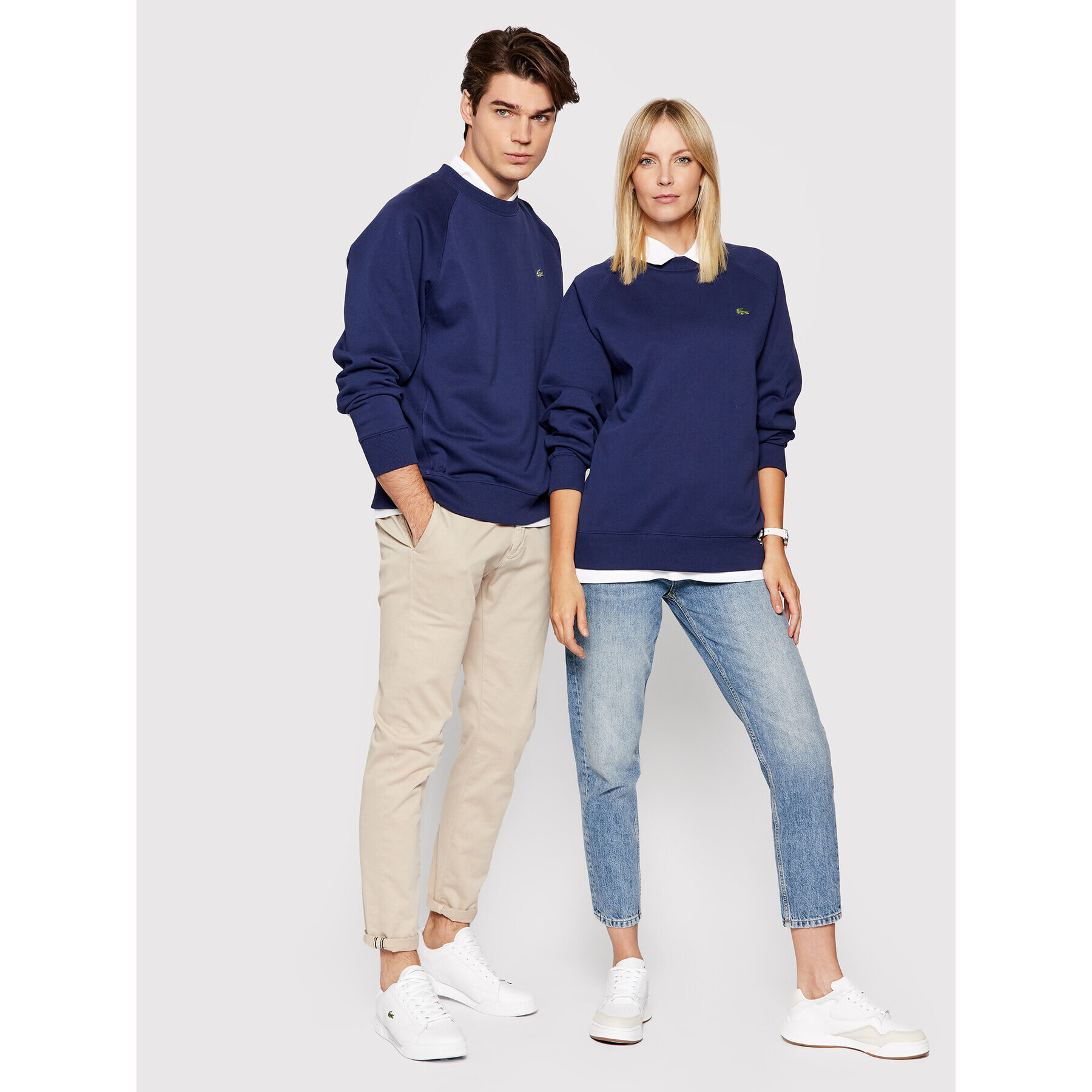 Lacoste Jopa Unisex SH9174 Mornarsko modra Loose Fit - Pepit.si