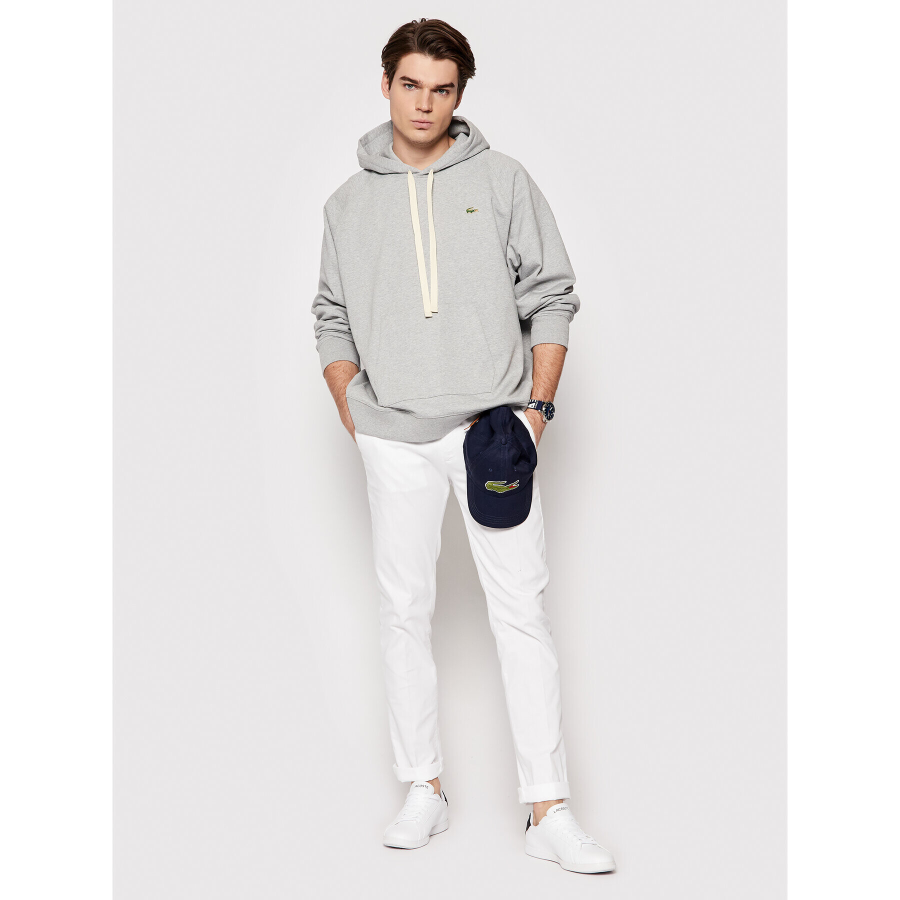 Lacoste Jopa Unisex SH9202 Siva Loose Fit - Pepit.si