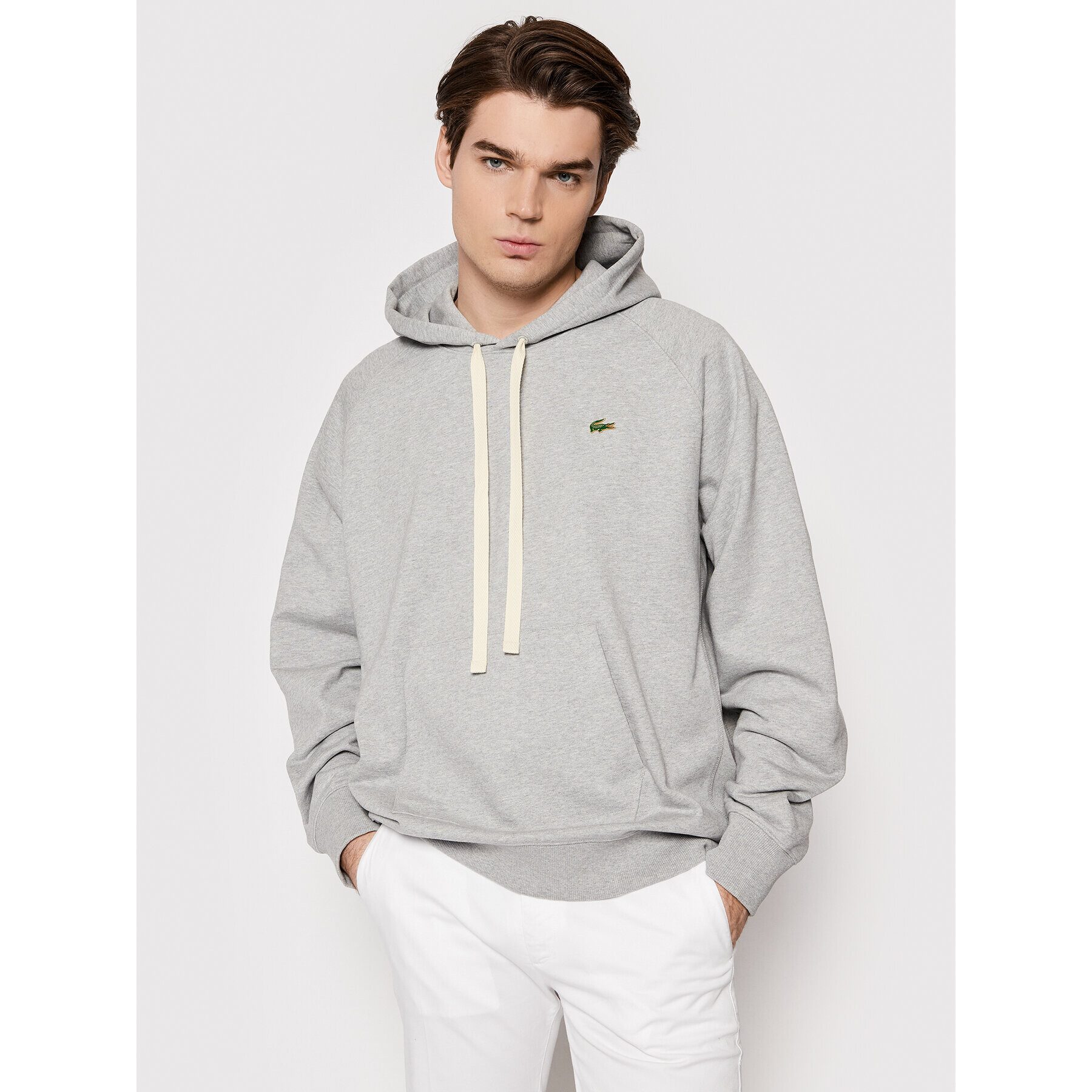 Lacoste Jopa Unisex SH9202 Siva Loose Fit - Pepit.si