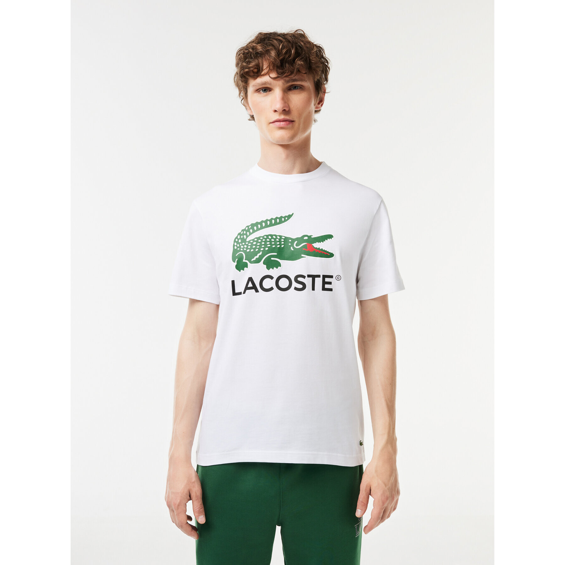 Lacoste Majica TH1285 Bela Regular Fit - Pepit.si