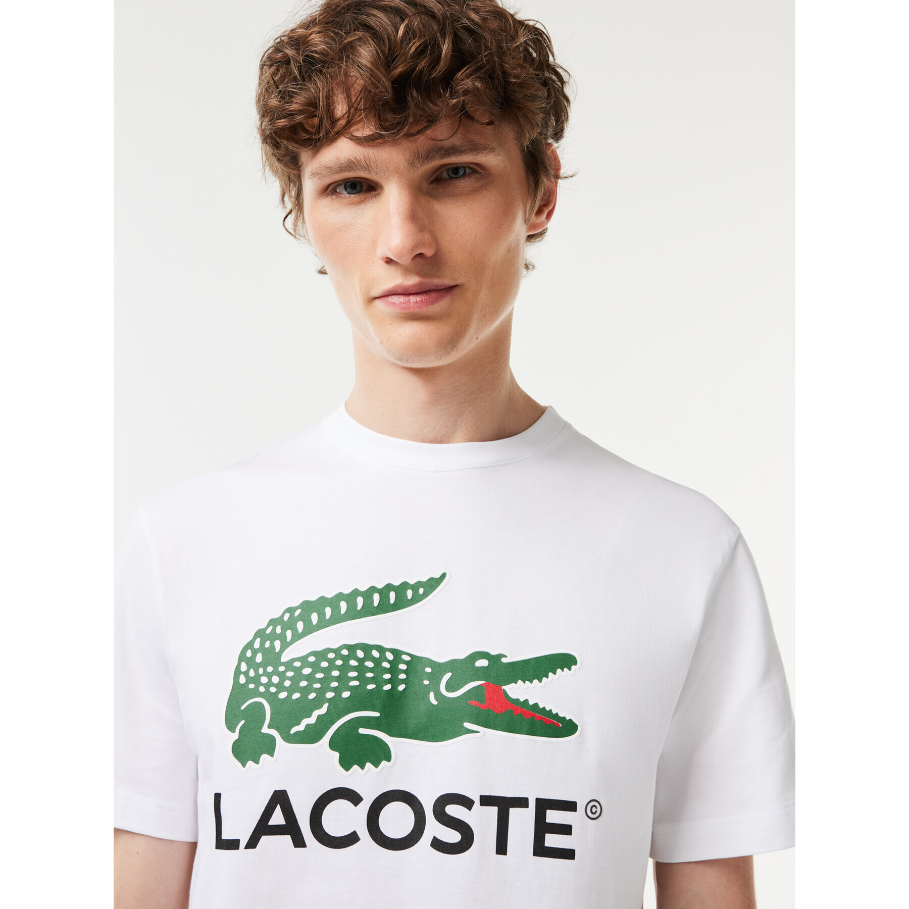 Lacoste Majica TH1285 Bela Regular Fit - Pepit.si