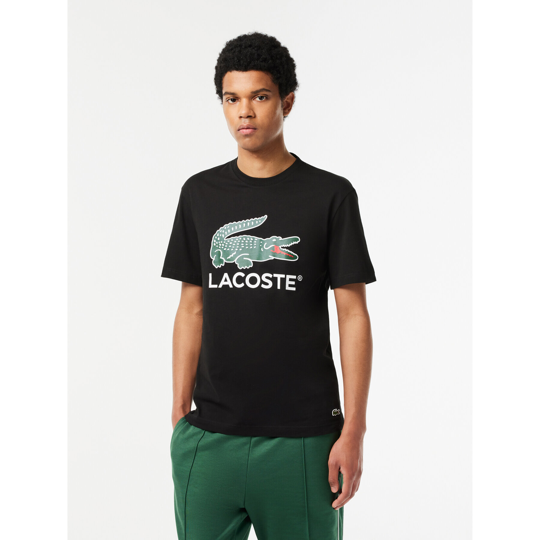 Lacoste Majica TH1285 Črna Regular Fit - Pepit.si