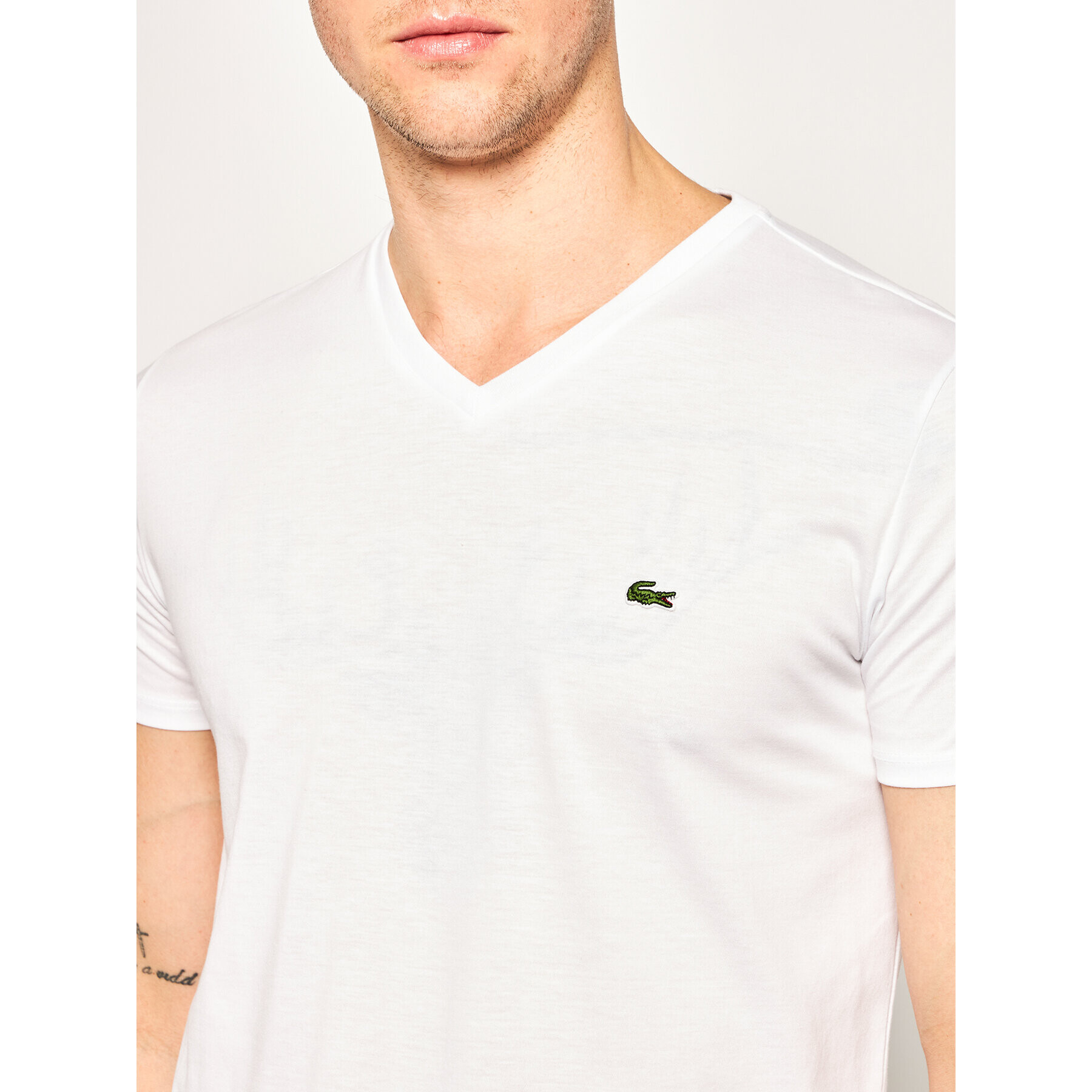 Lacoste Majica TH6710 Bela Regular Fit - Pepit.si