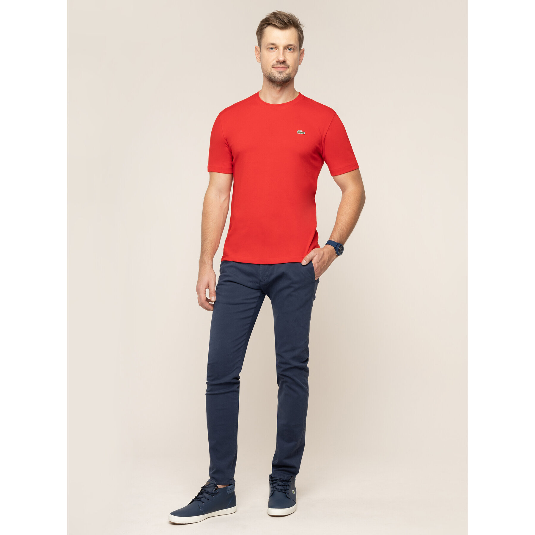 Lacoste Majica TH7618 Rdeča Regular Fit - Pepit.si